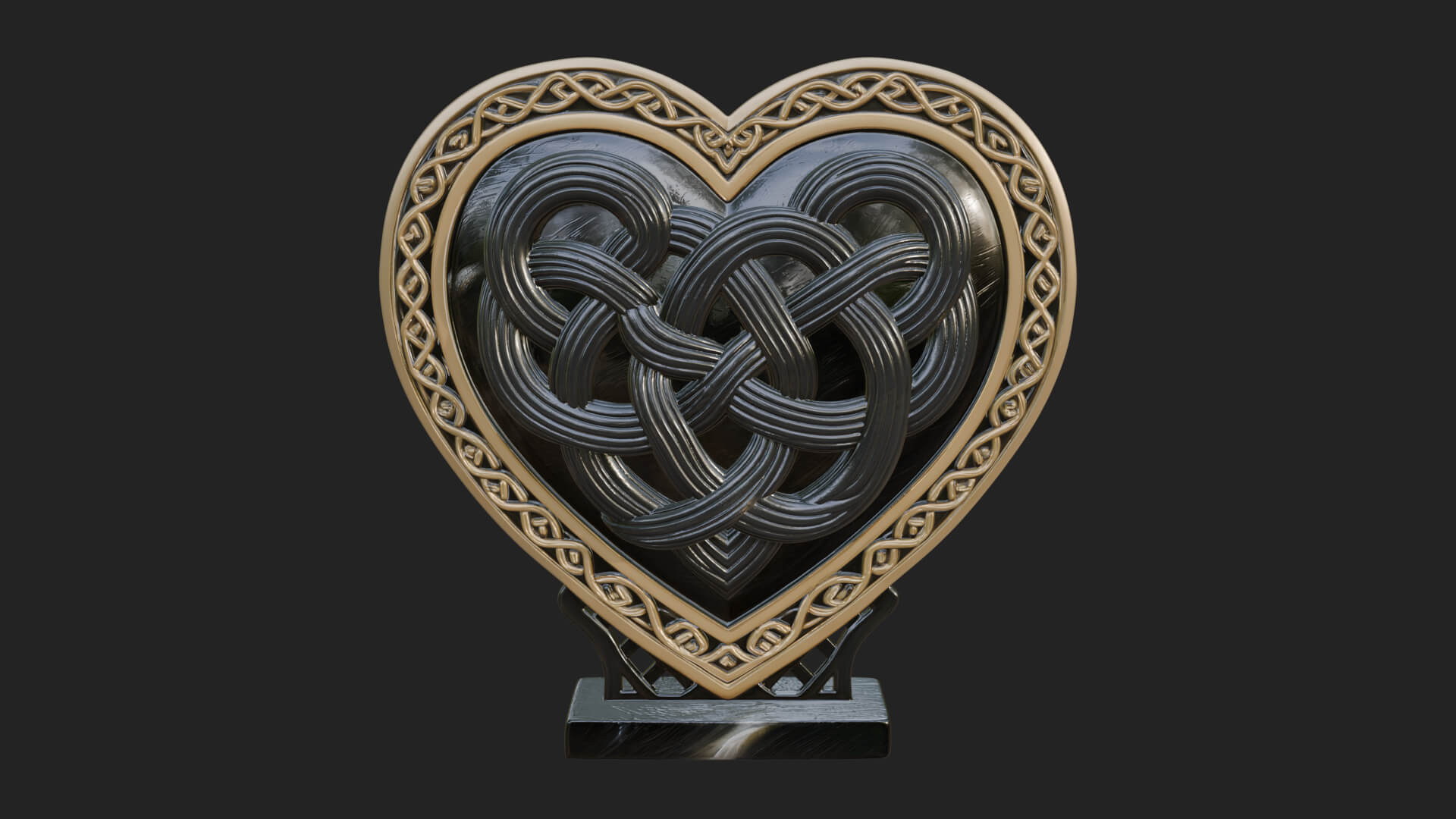 Ornate Framed Heart Plaque Design 282 3D Print Model 3D Model