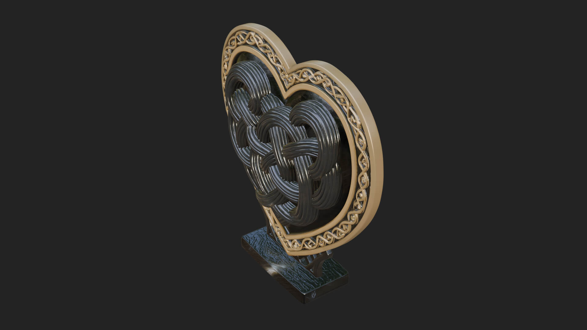 Ornate Framed Heart Plaque Design 282 3D Print Model 3D Model