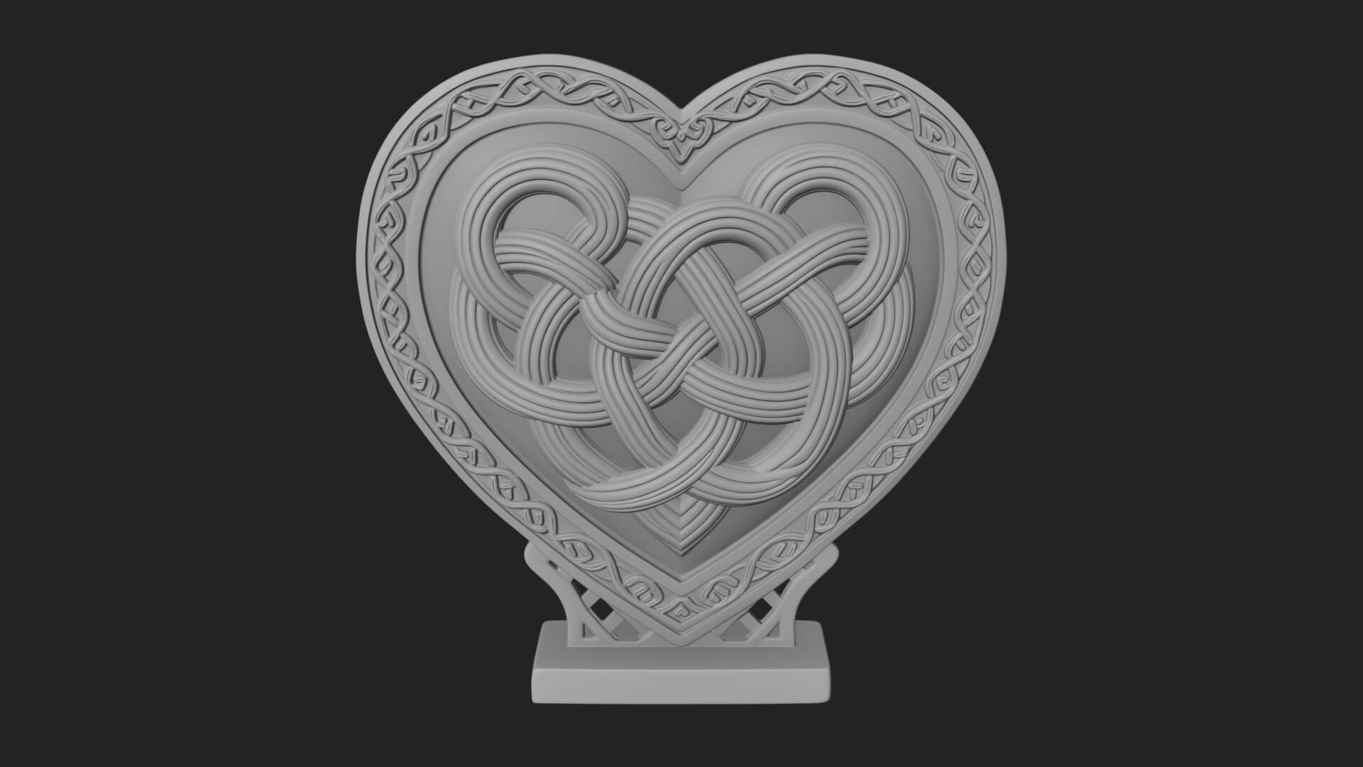 Ornate Framed Heart Plaque Design 282 3D Print Model 3D Model