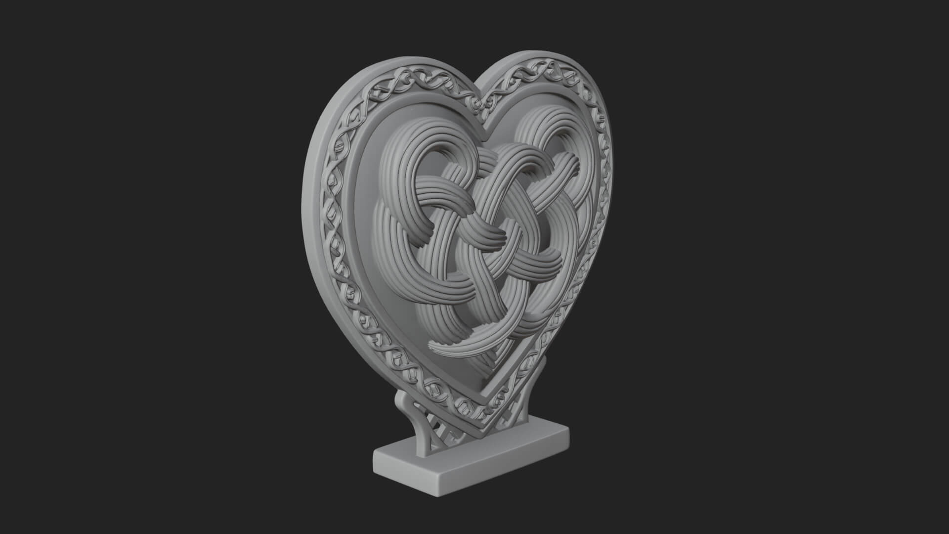 Ornate Framed Heart Plaque Design 282 3D Print Model 3D Model