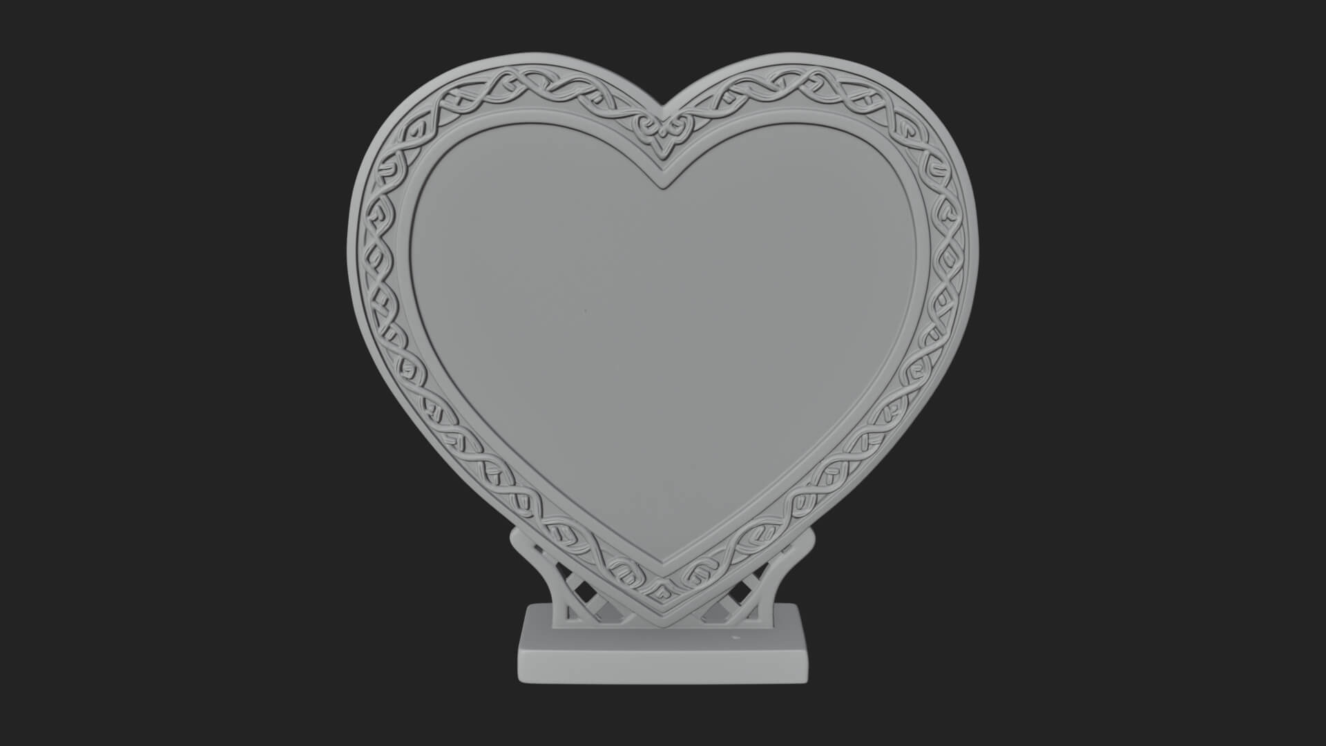Ornate Framed Heart Plaque Design 282 3D Print Model 3D Model