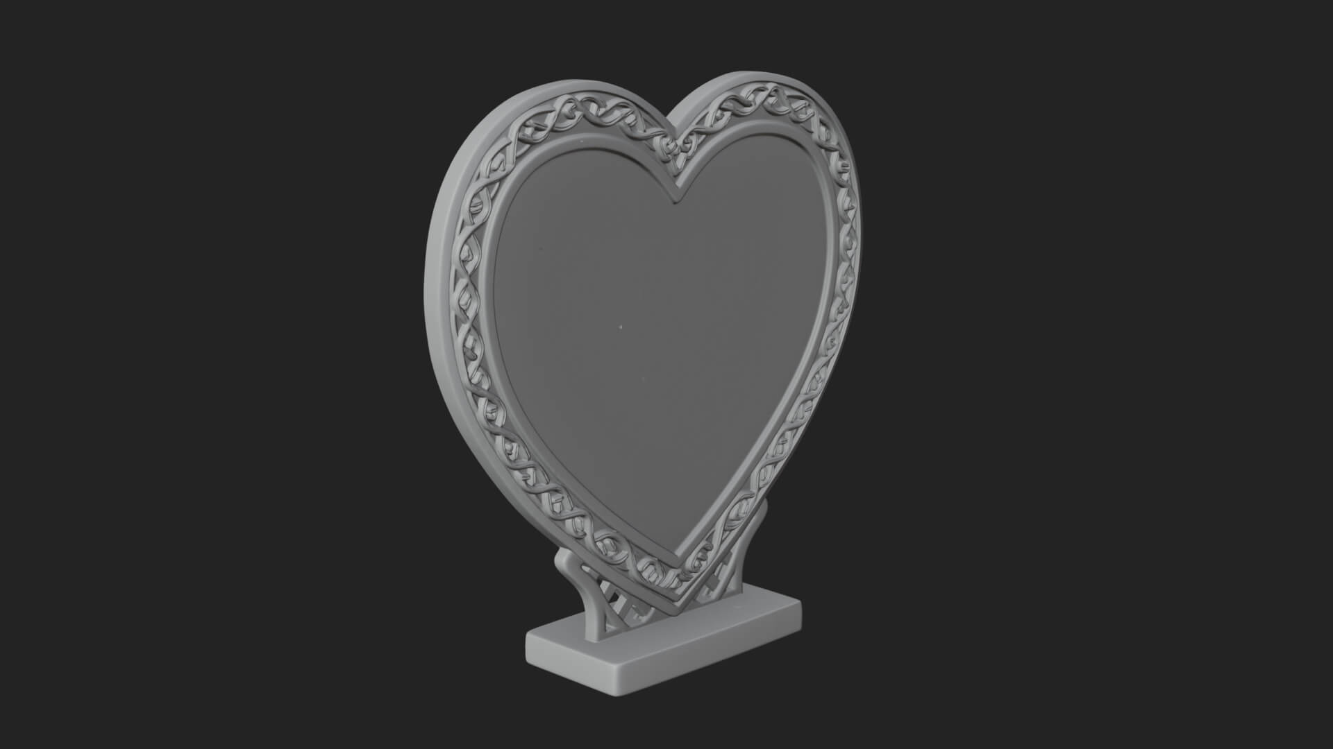 Ornate Framed Heart Plaque Design 282 3D Print Model 3D Model