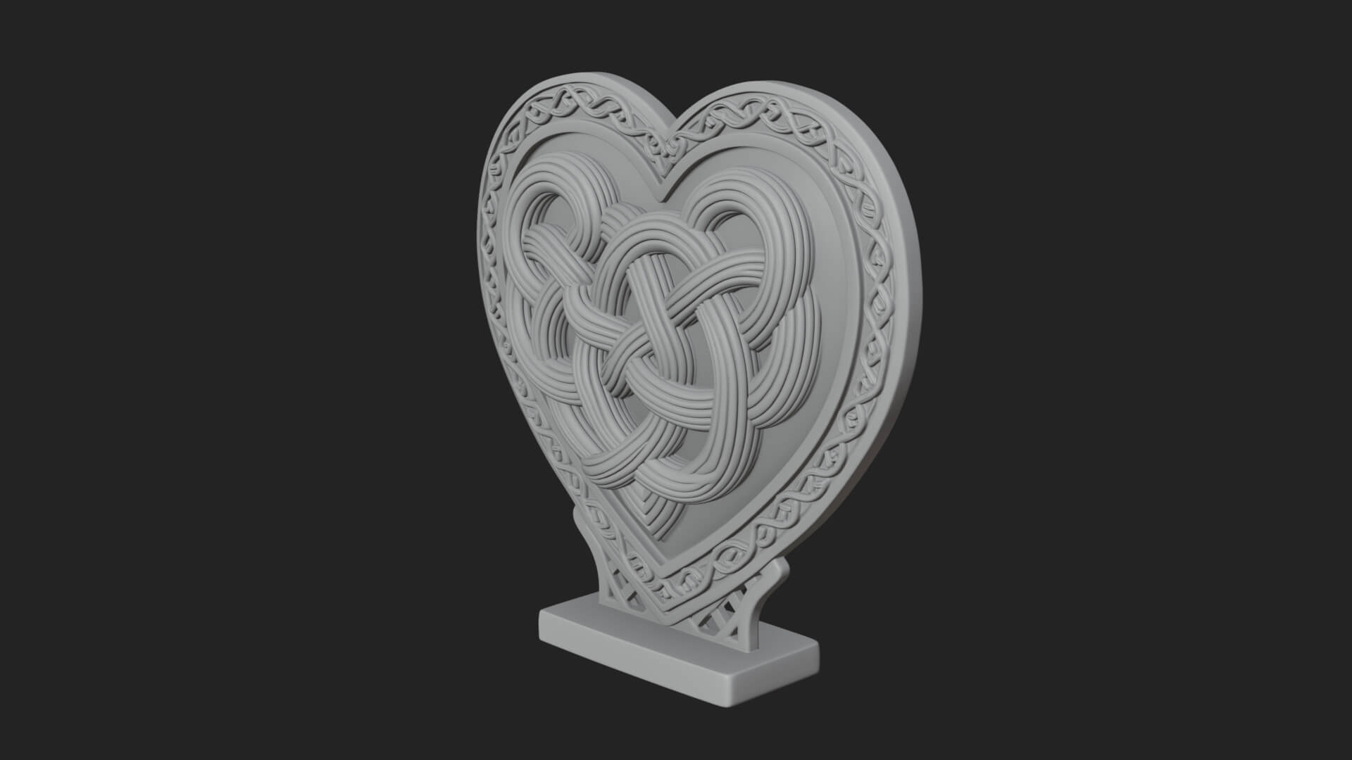 Ornate Framed Heart Plaque Design 282 3D Print Model 3D Model