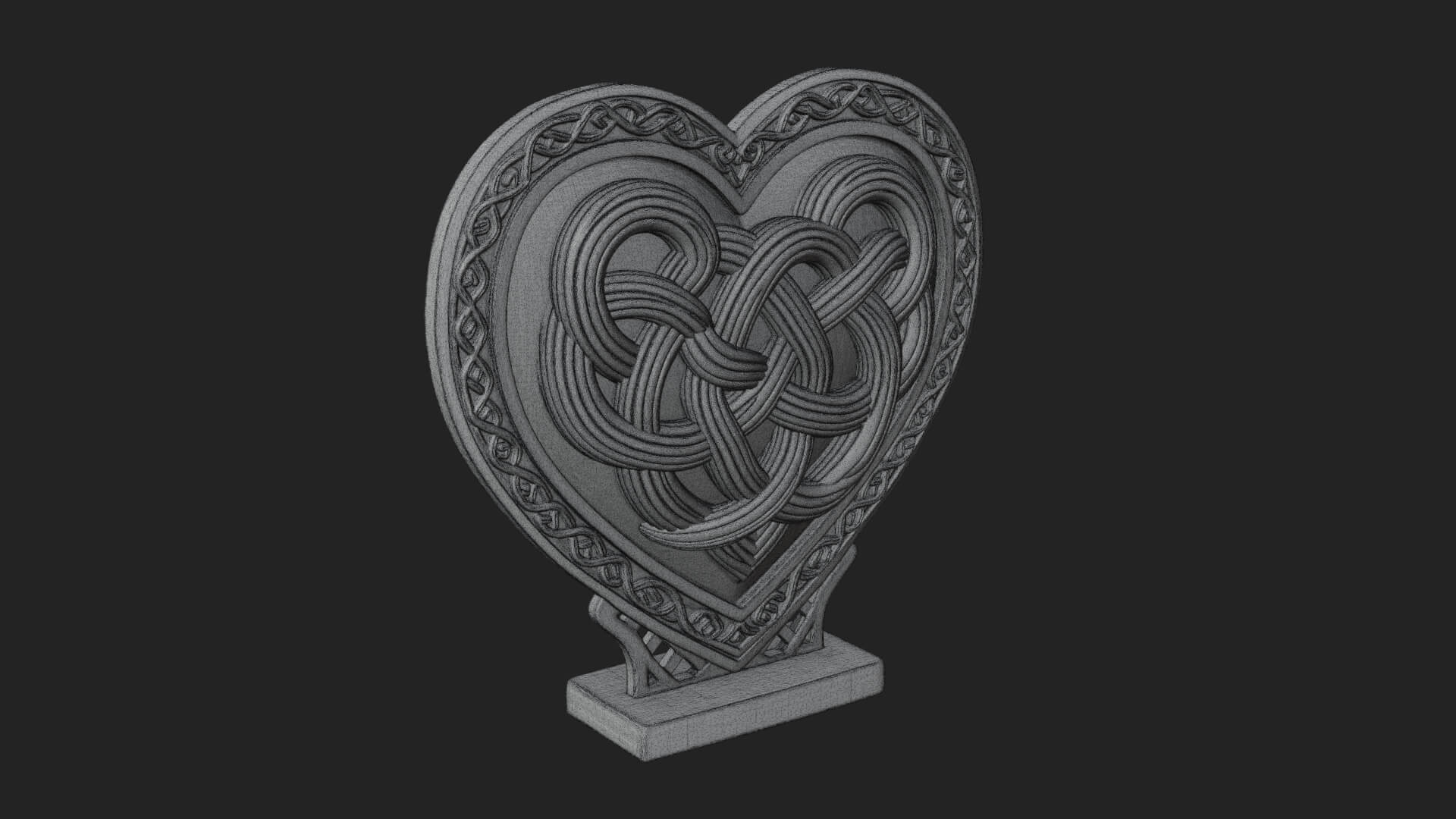 Ornate Framed Heart Plaque Design 282 3D Print Model 3D Model