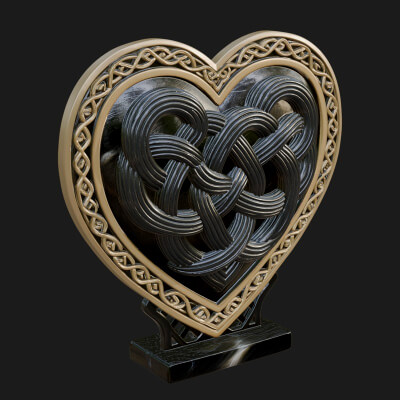 Ornate Framed Heart Plaque Design 282 3D Print Model