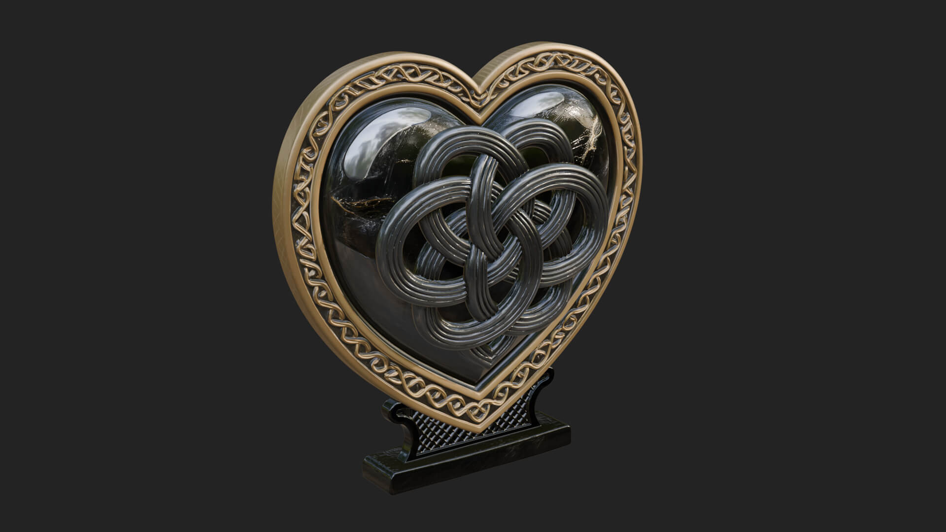 Ornate Framed Heart Plaque Design 283 3D Print Model 3D Model