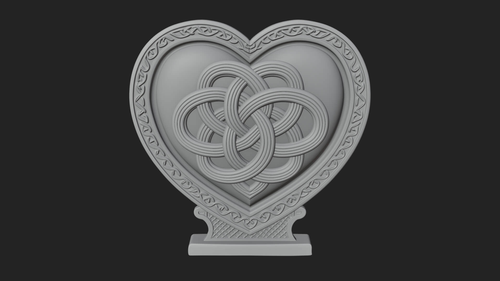Ornate Framed Heart Plaque Design 283 3D Print Model 3D Model