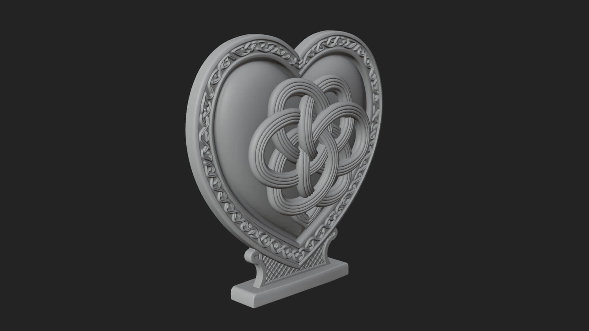 Ornate Framed Heart Plaque Design 283 3D Print Model 3D Model