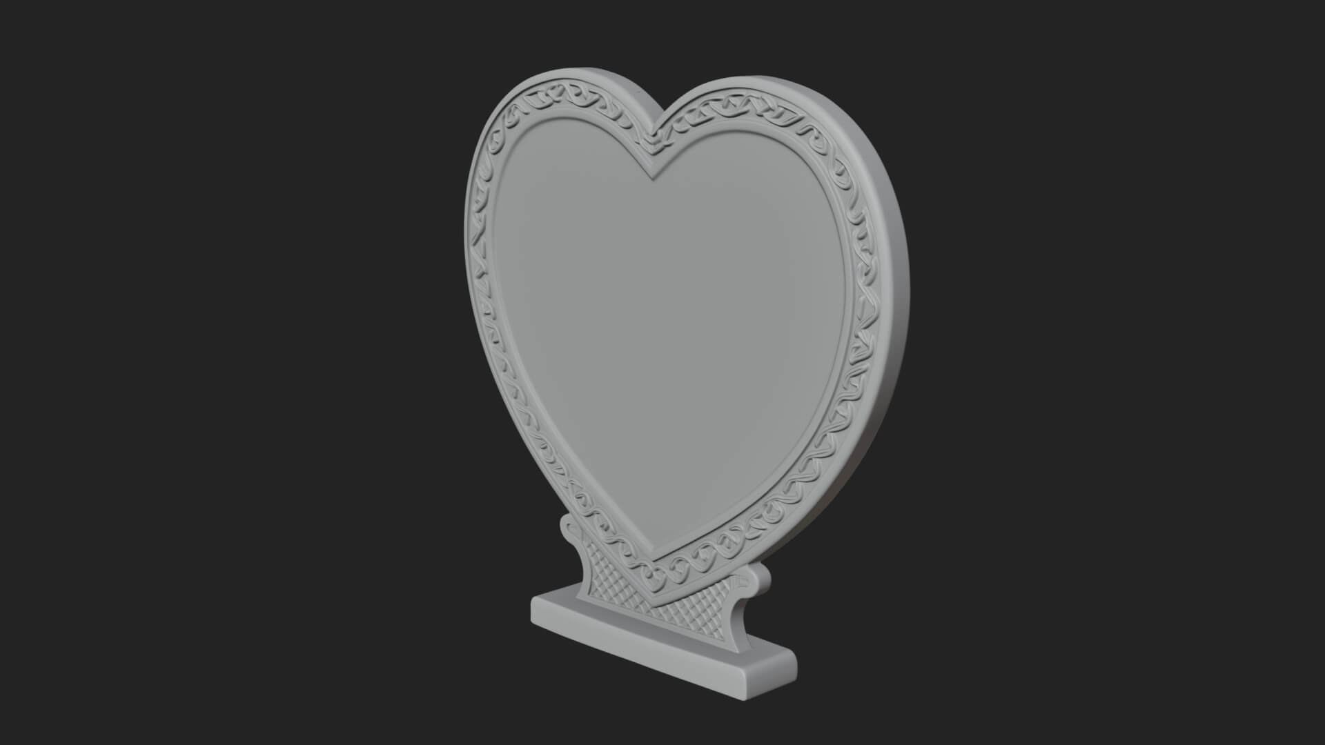 Ornate Framed Heart Plaque Design 283 3D Print Model 3D Model