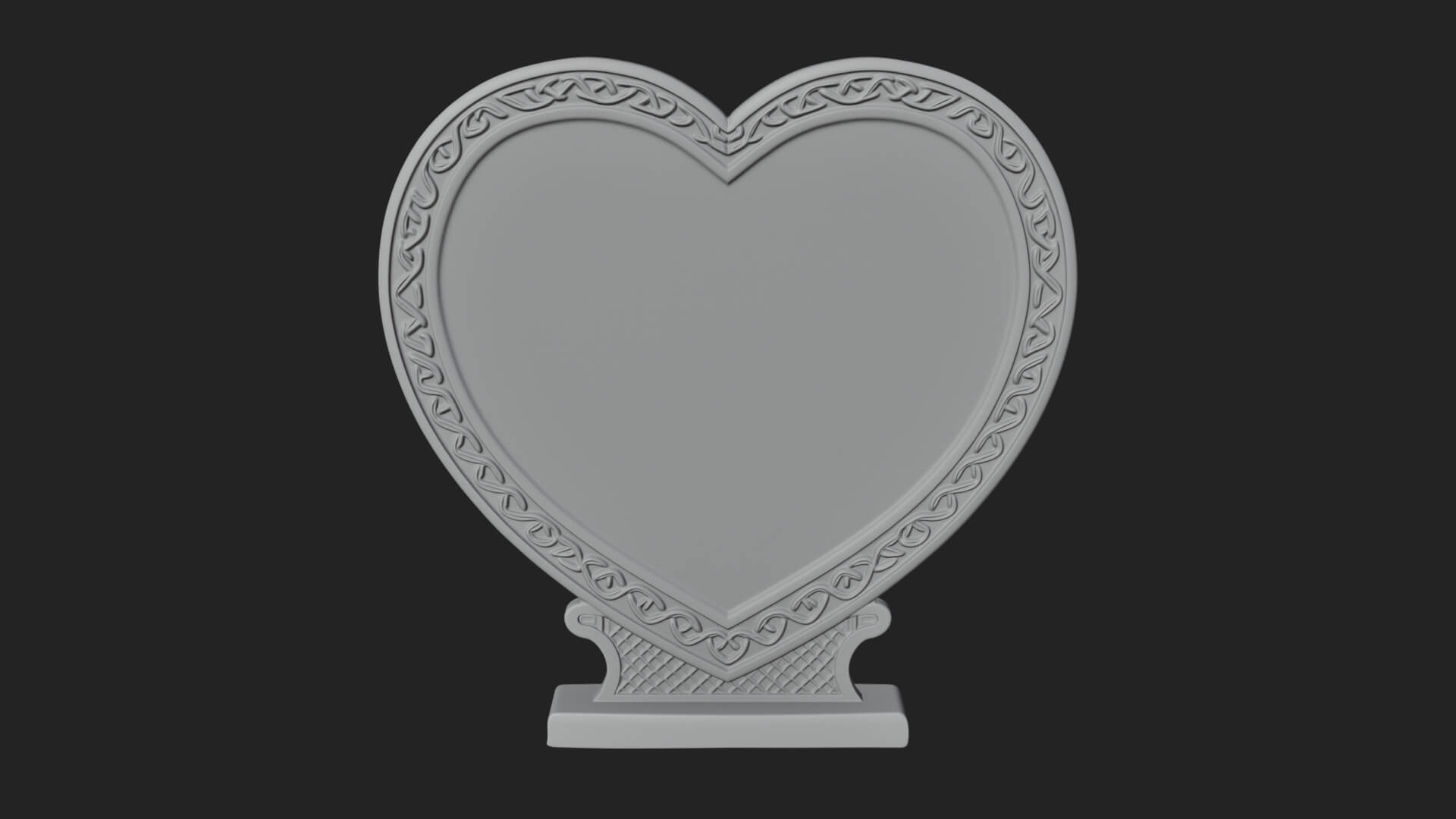 Ornate Framed Heart Plaque Design 283 3D Print Model 3D Model