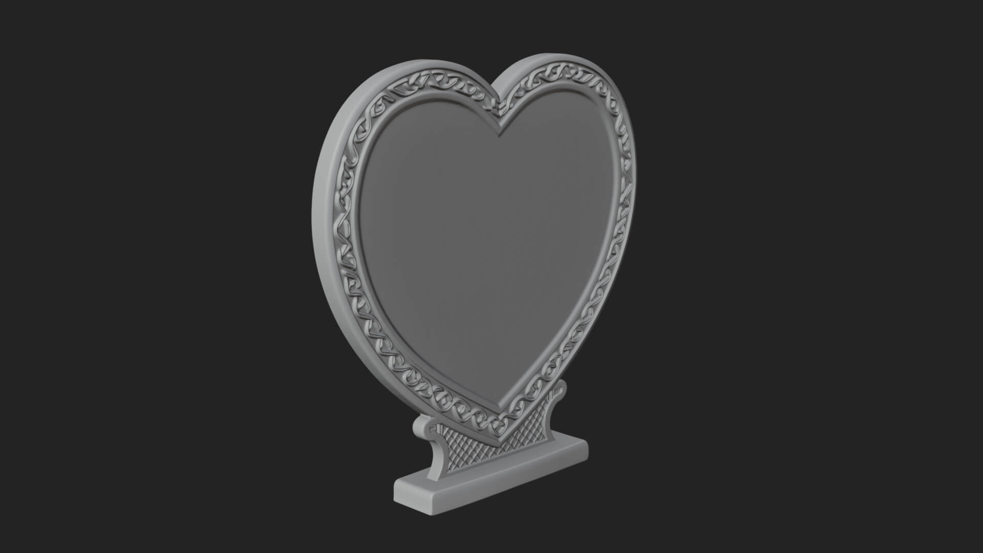 Ornate Framed Heart Plaque Design 283 3D Print Model 3D Model