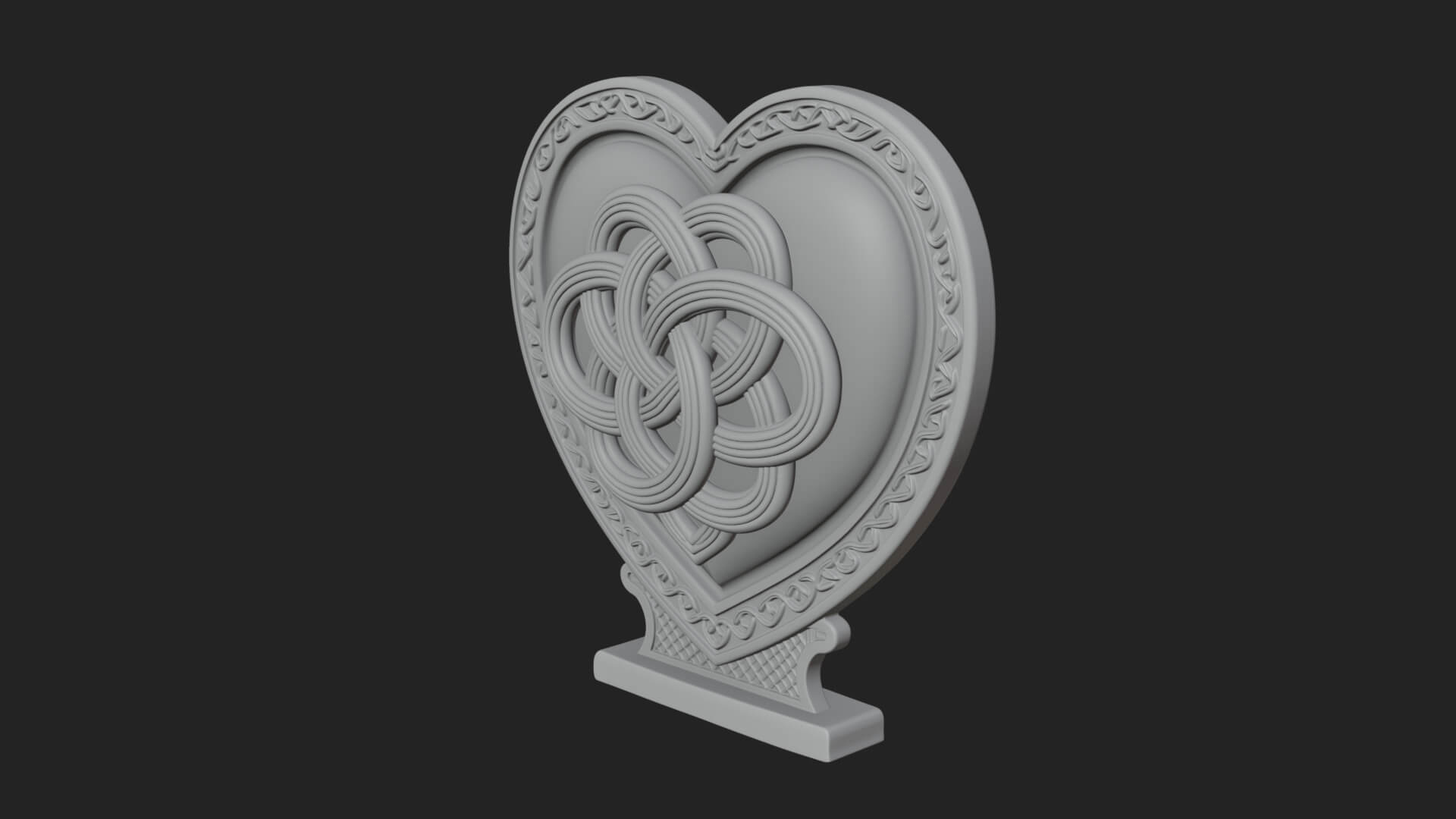 Ornate Framed Heart Plaque Design 283 3D Print Model 3D Model