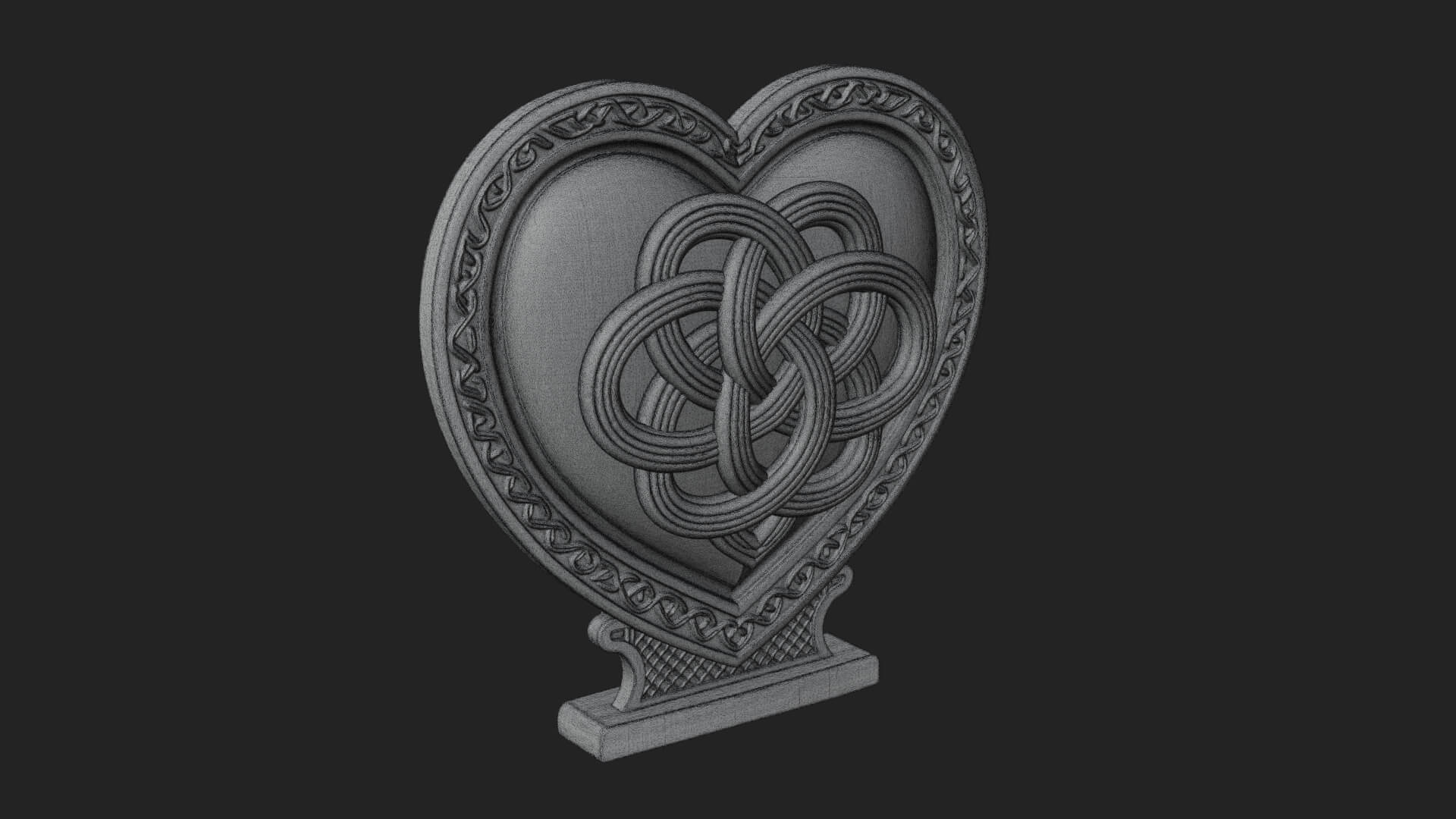 Ornate Framed Heart Plaque Design 283 3D Print Model 3D Model