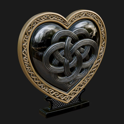 Ornate Framed Heart Plaque Design 283 3D Print Model