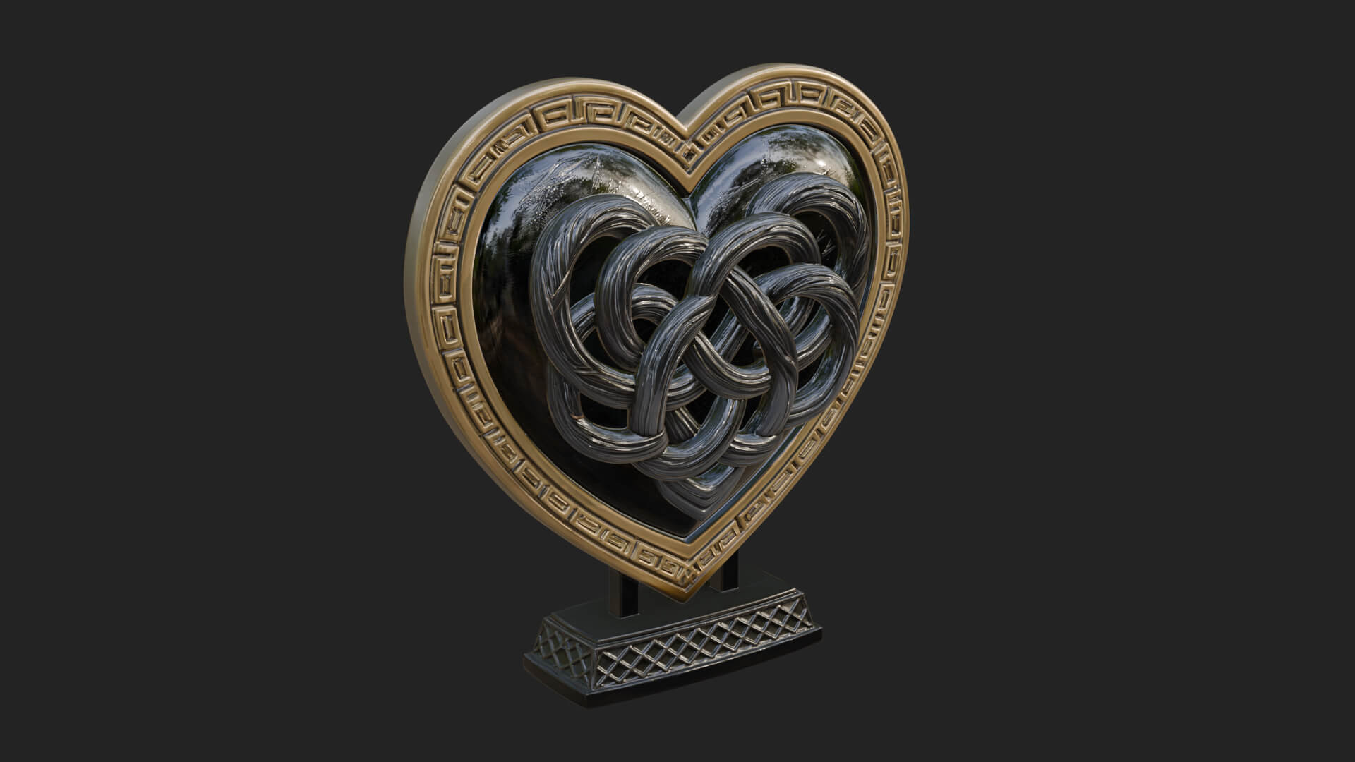 Ornate Framed Heart Plaque Design 284 3D Print Model 3D Model