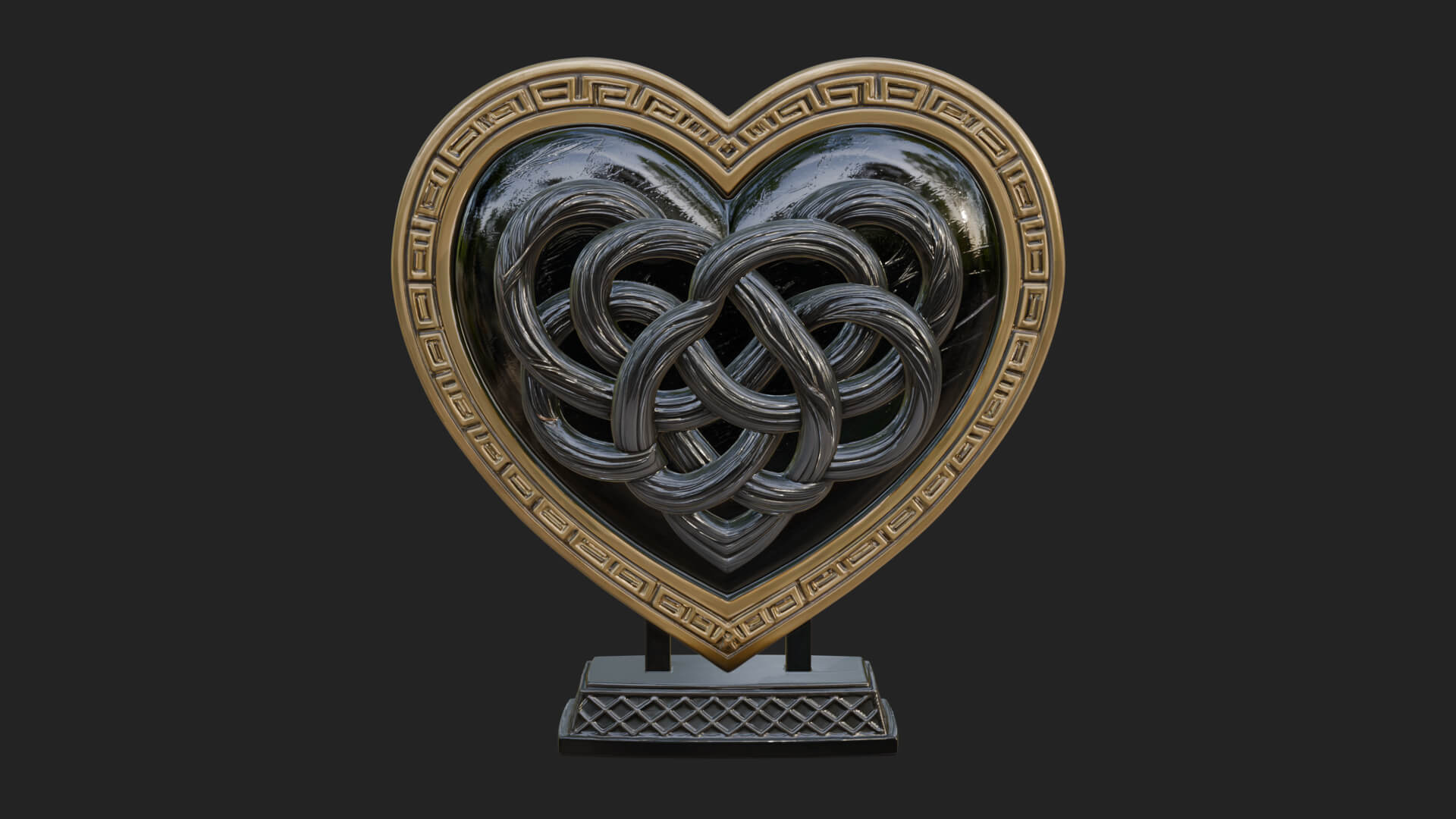 Ornate Framed Heart Plaque Design 284 3D Print Model 3D Model