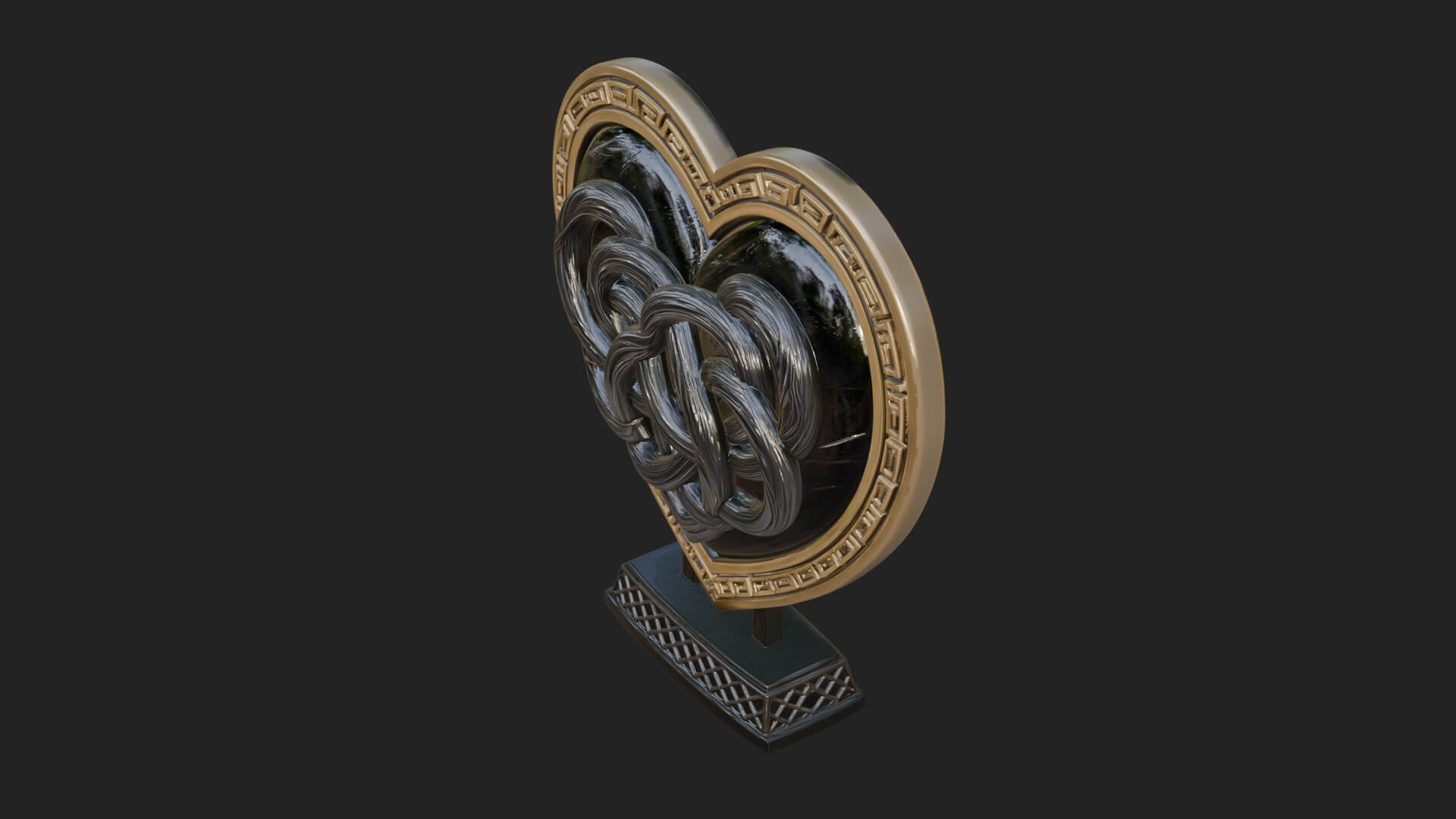 Ornate Framed Heart Plaque Design 284 3D Print Model 3D Model