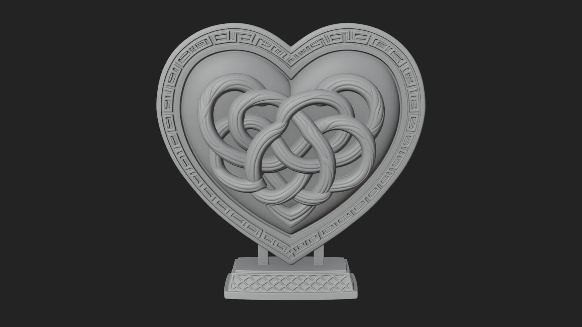 Ornate Framed Heart Plaque Design 284 3D Print Model 3D Model