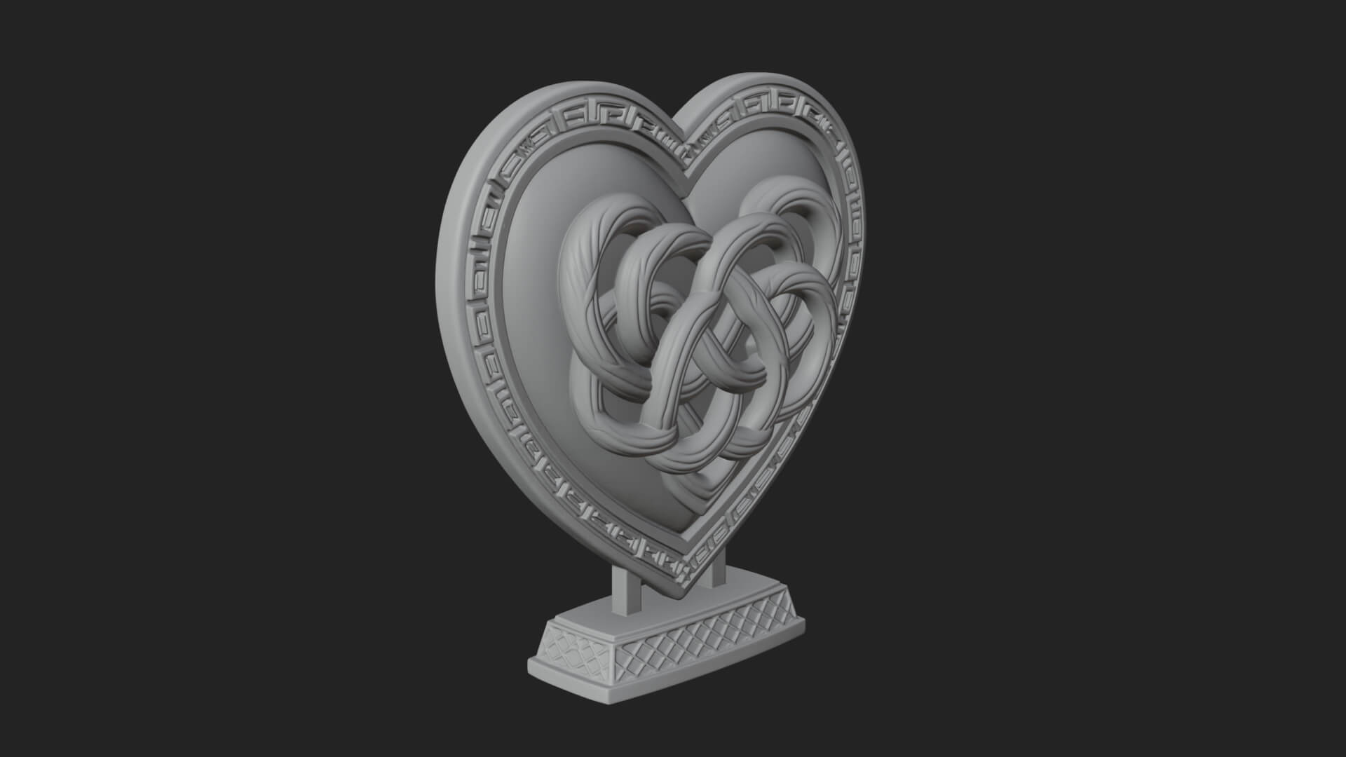 Ornate Framed Heart Plaque Design 284 3D Print Model 3D Model