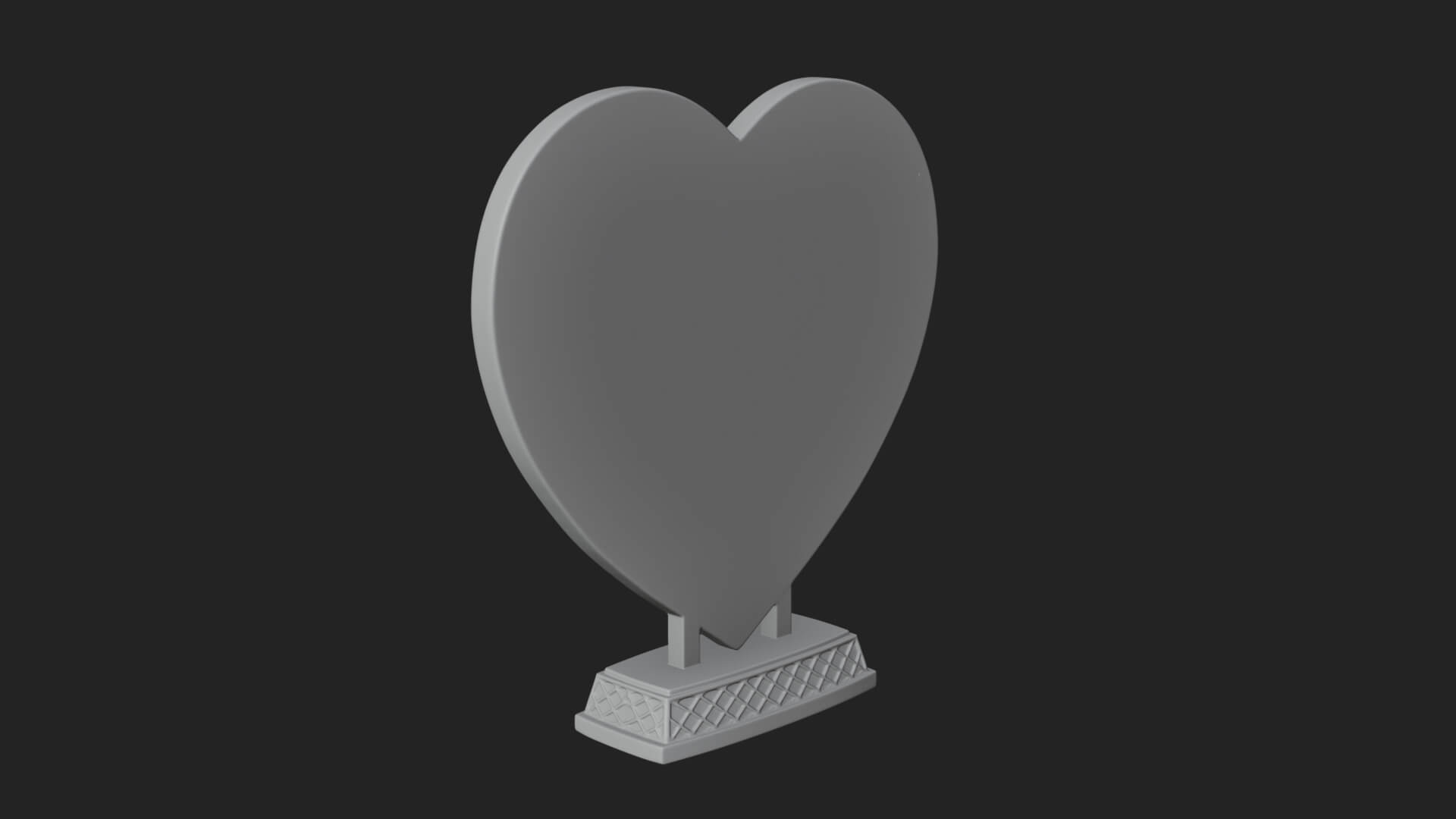 Ornate Framed Heart Plaque Design 284 3D Print Model 3D Model