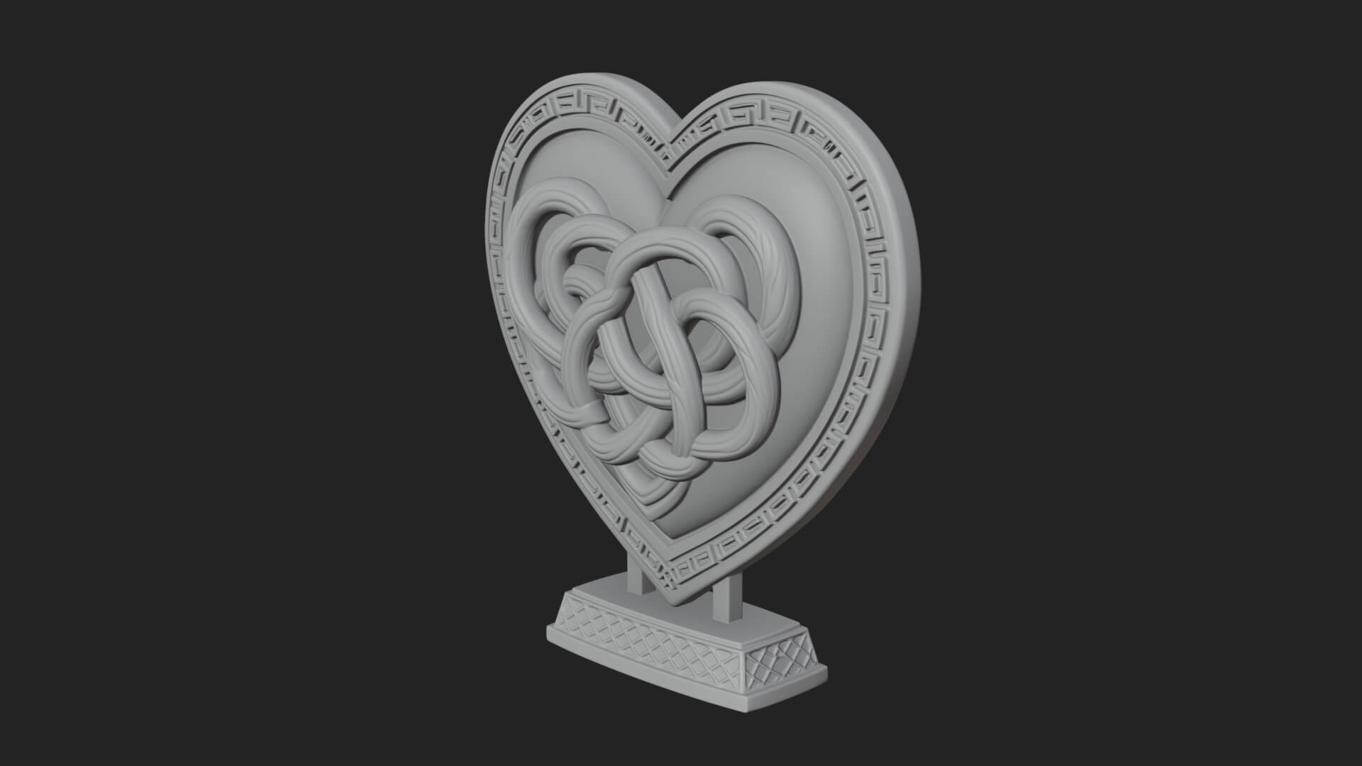 Ornate Framed Heart Plaque Design 284 3D Print Model 3D Model