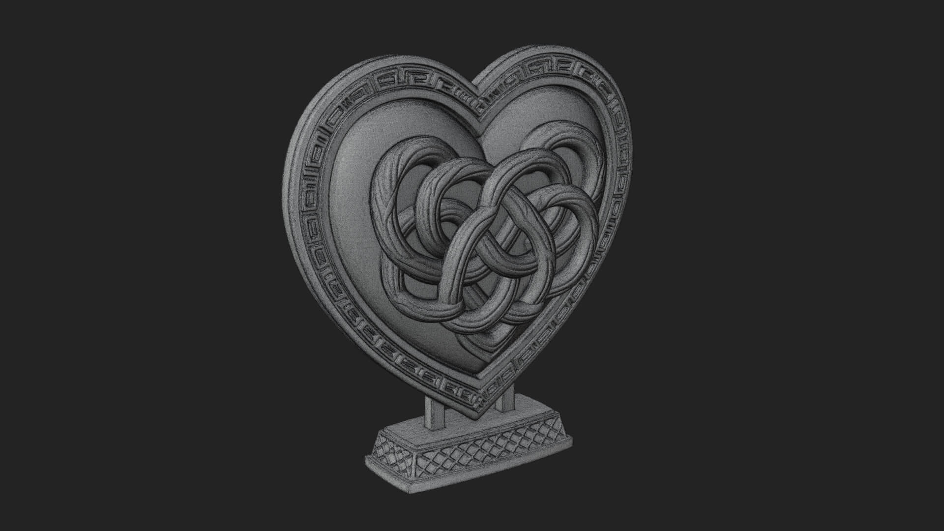 Ornate Framed Heart Plaque Design 284 3D Print Model 3D Model