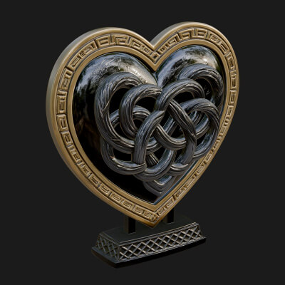 Ornate Framed Heart Plaque Design 284 3D Print Model