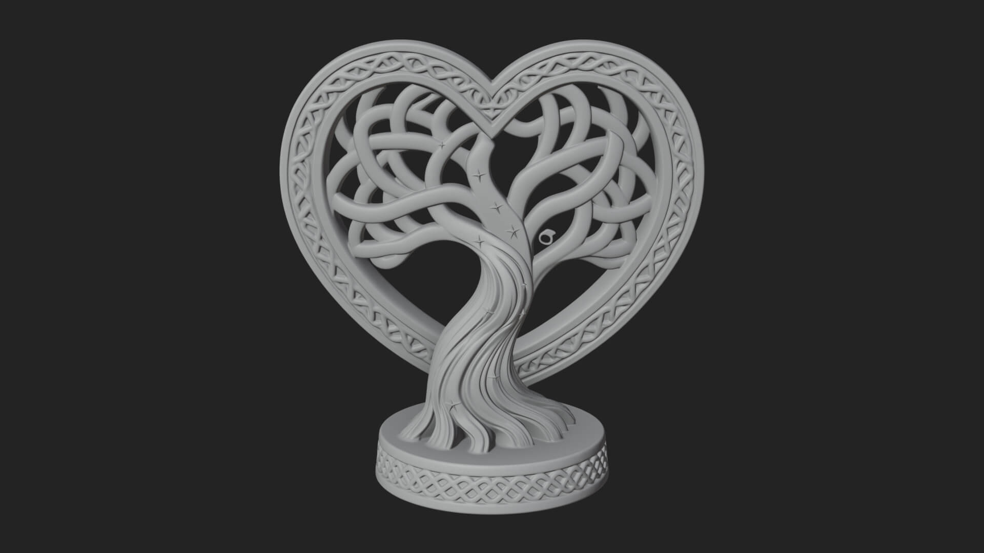 Ornate Framed Heart Plaque Design 285 3D Print Model 3D Model