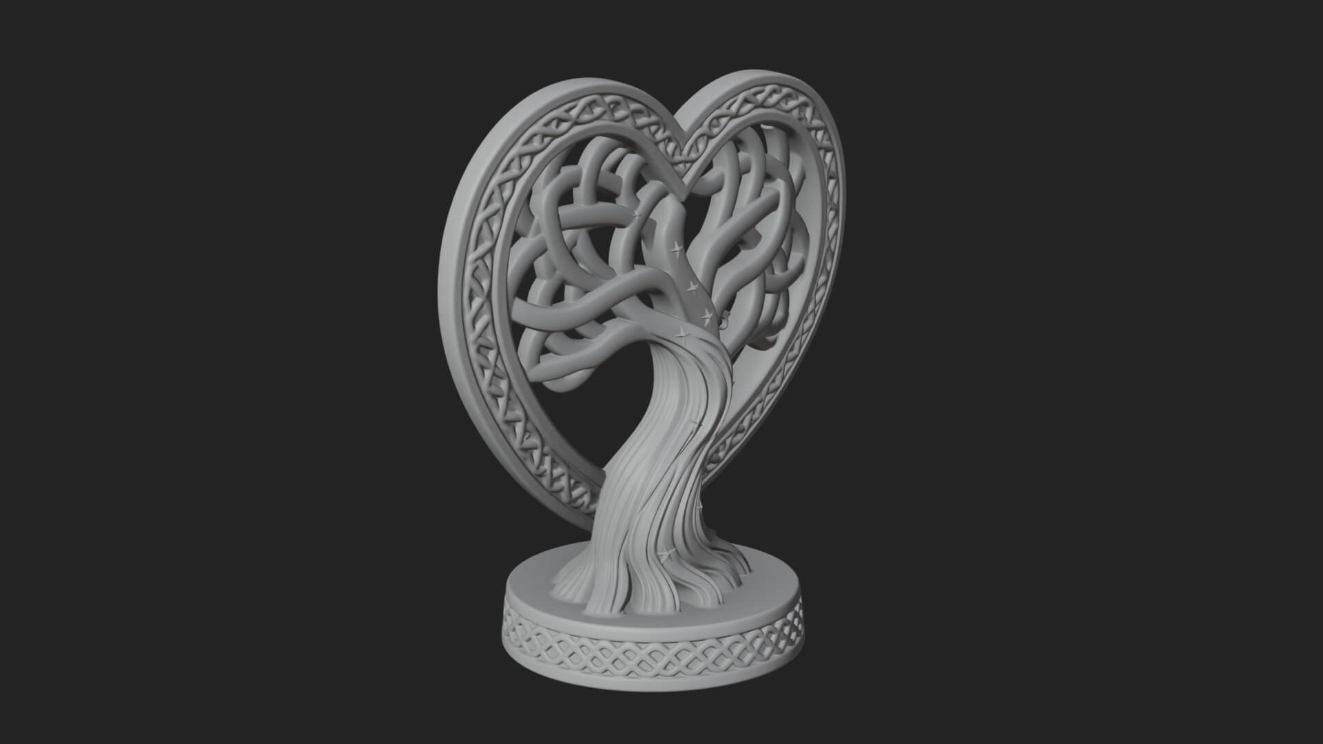 Ornate Framed Heart Plaque Design 285 3D Print Model 3D Model
