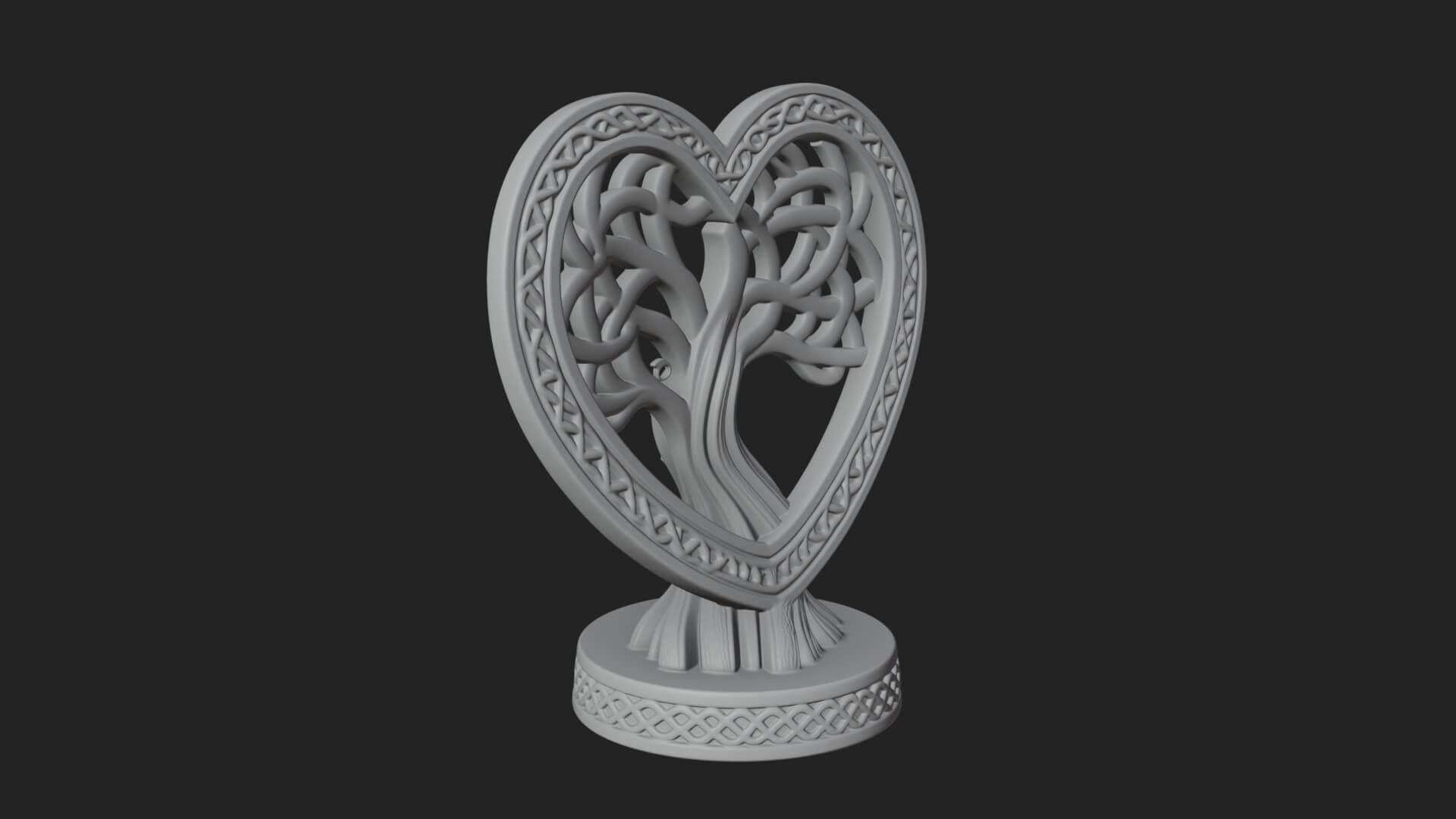 Ornate Framed Heart Plaque Design 285 3D Print Model 3D Model
