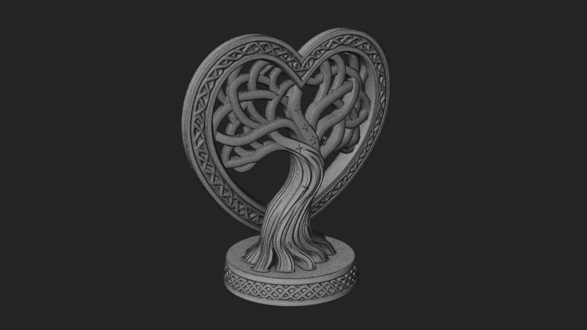 Ornate Framed Heart Plaque Design 285 3D Print Model 3D Model