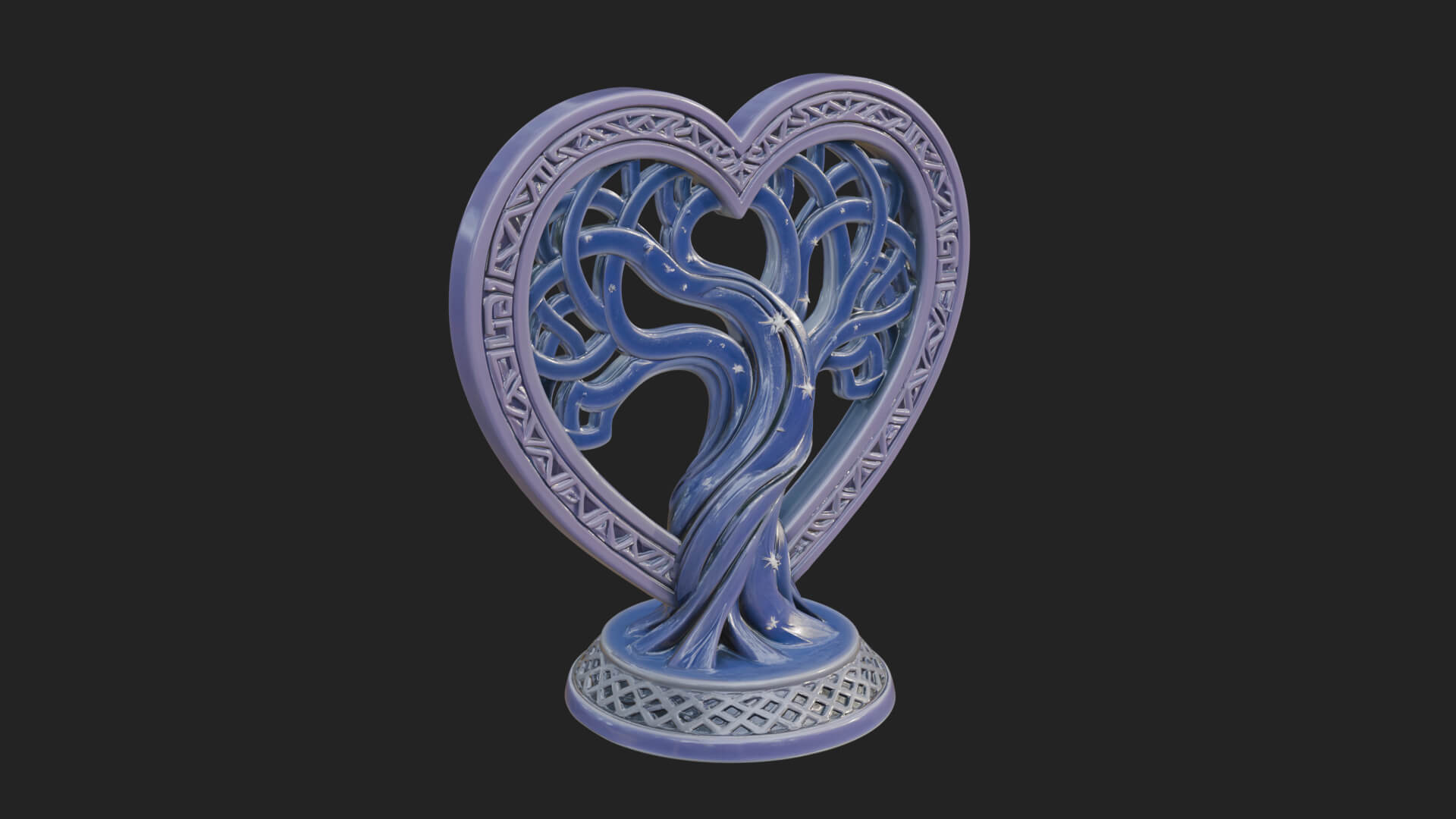 Ornate Framed Heart Plaque Design 286 3D Print Model 3D Model