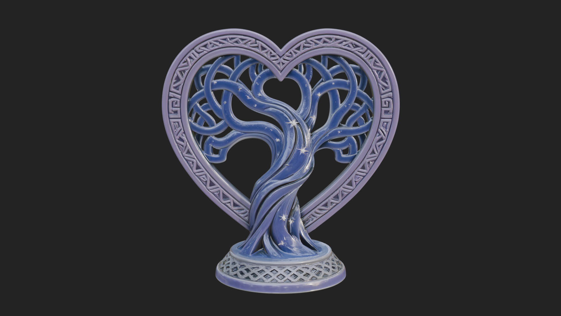 Ornate Framed Heart Plaque Design 286 3D Print Model 3D Model