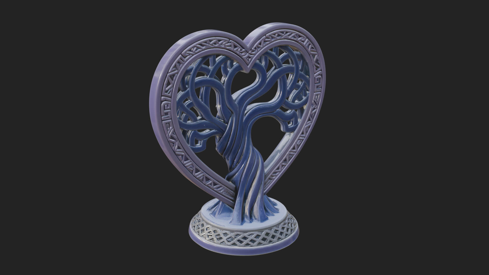 Ornate Framed Heart Plaque Design 286 3D Print Model 3D Model