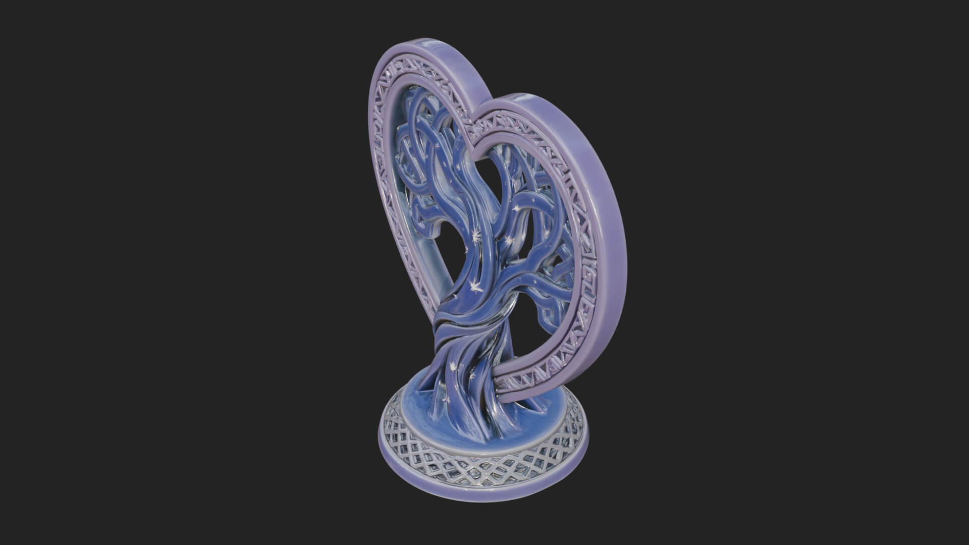 Ornate Framed Heart Plaque Design 286 3D Print Model 3D Model