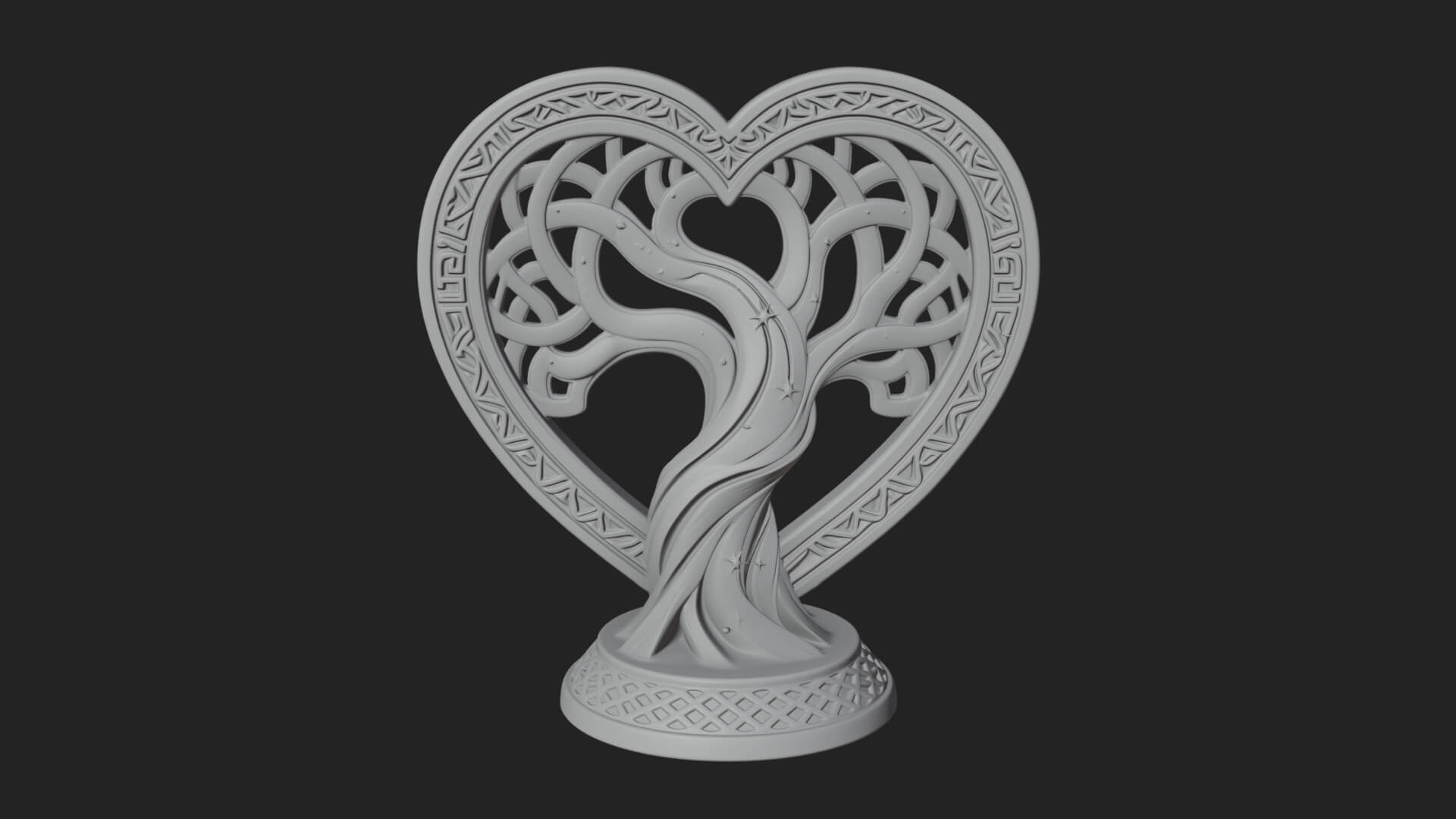 Ornate Framed Heart Plaque Design 286 3D Print Model 3D Model