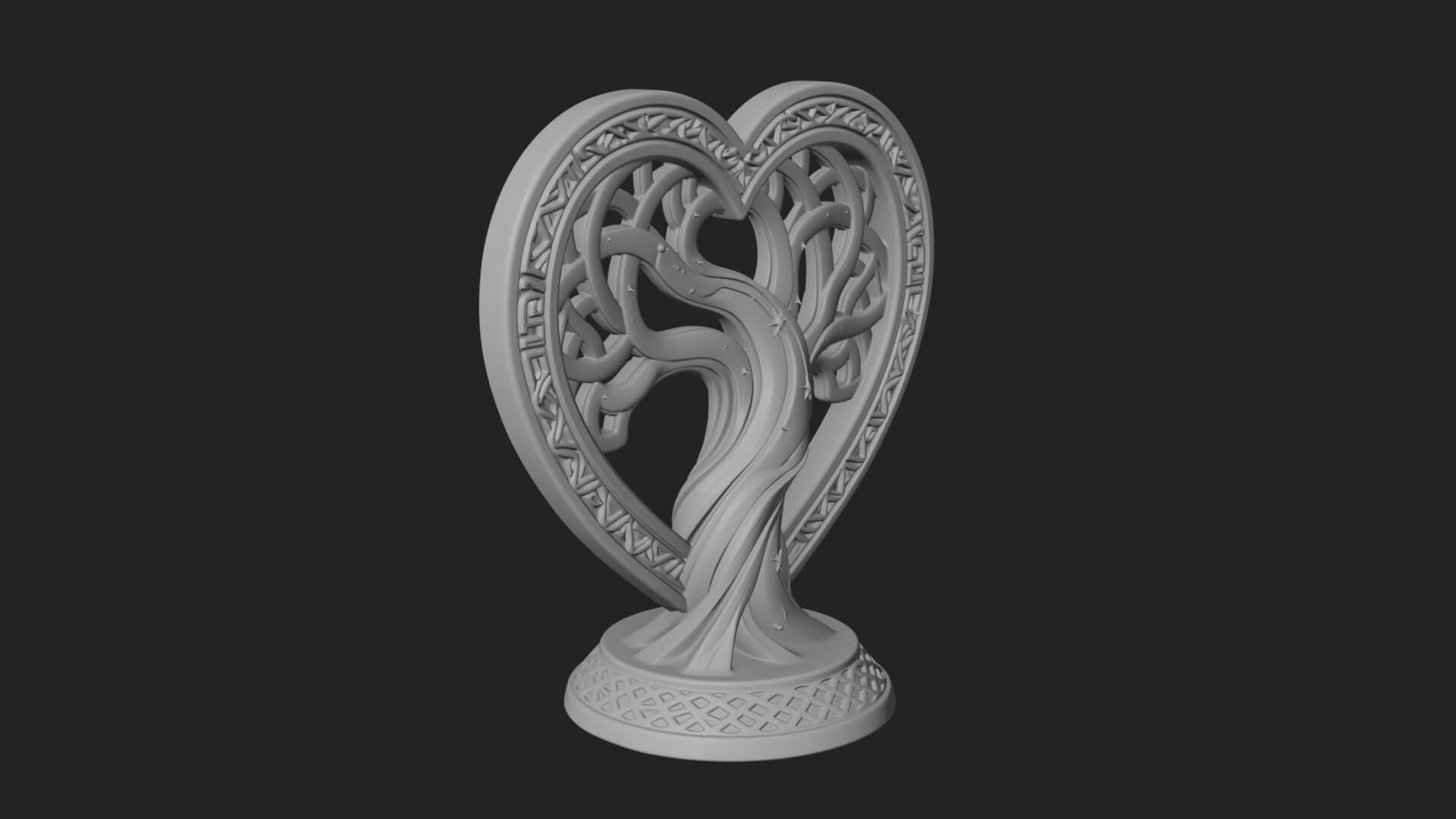 Ornate Framed Heart Plaque Design 286 3D Print Model 3D Model
