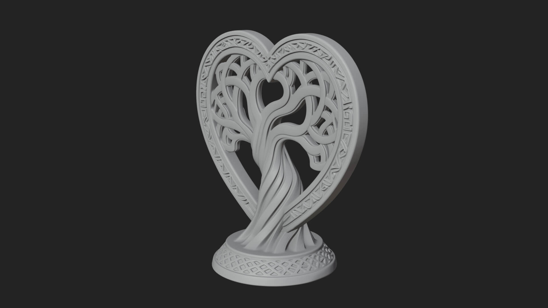 Ornate Framed Heart Plaque Design 286 3D Print Model 3D Model