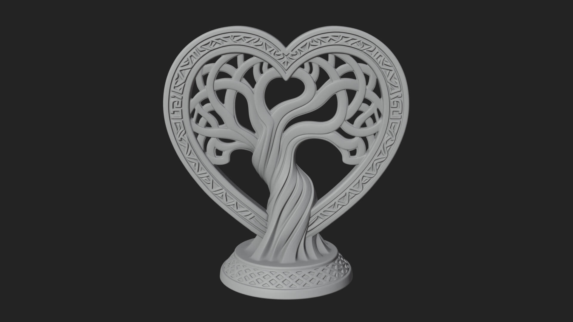Ornate Framed Heart Plaque Design 286 3D Print Model 3D Model