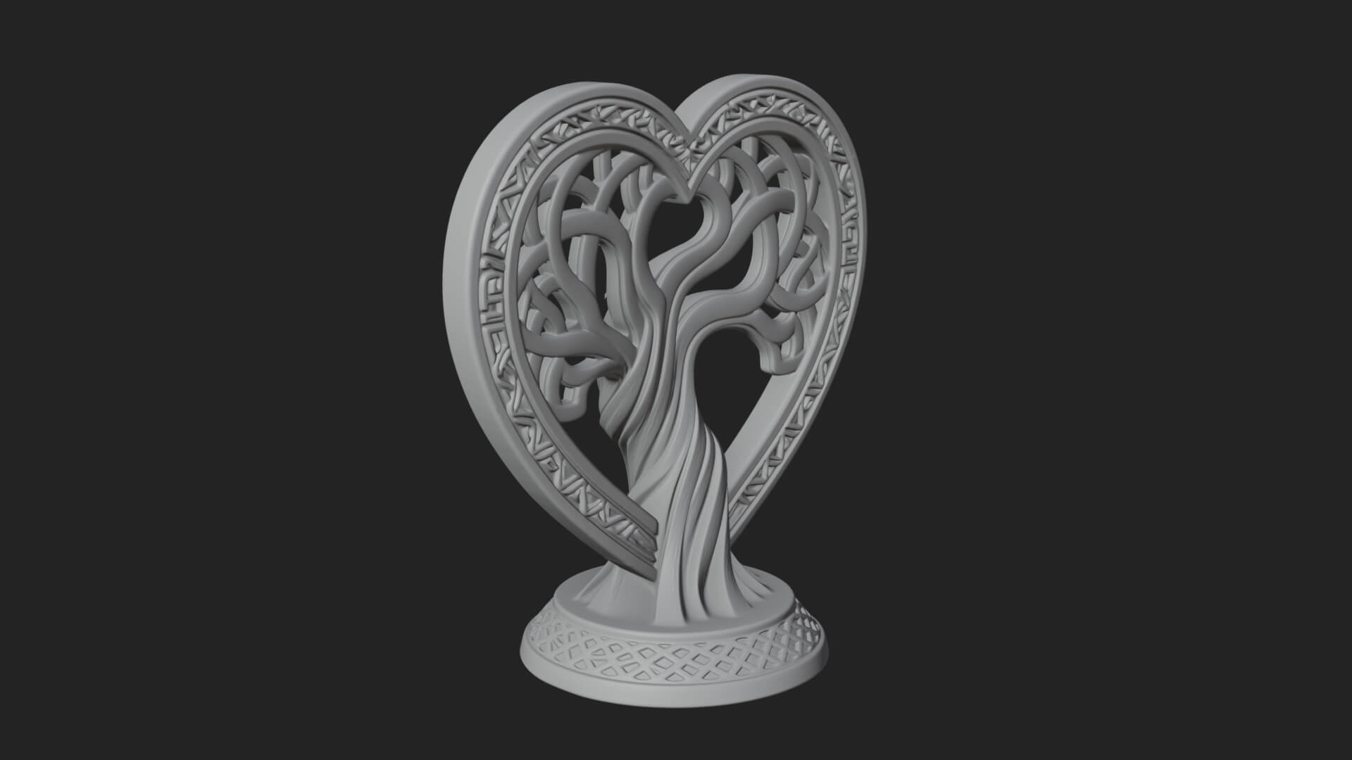 Ornate Framed Heart Plaque Design 286 3D Print Model 3D Model