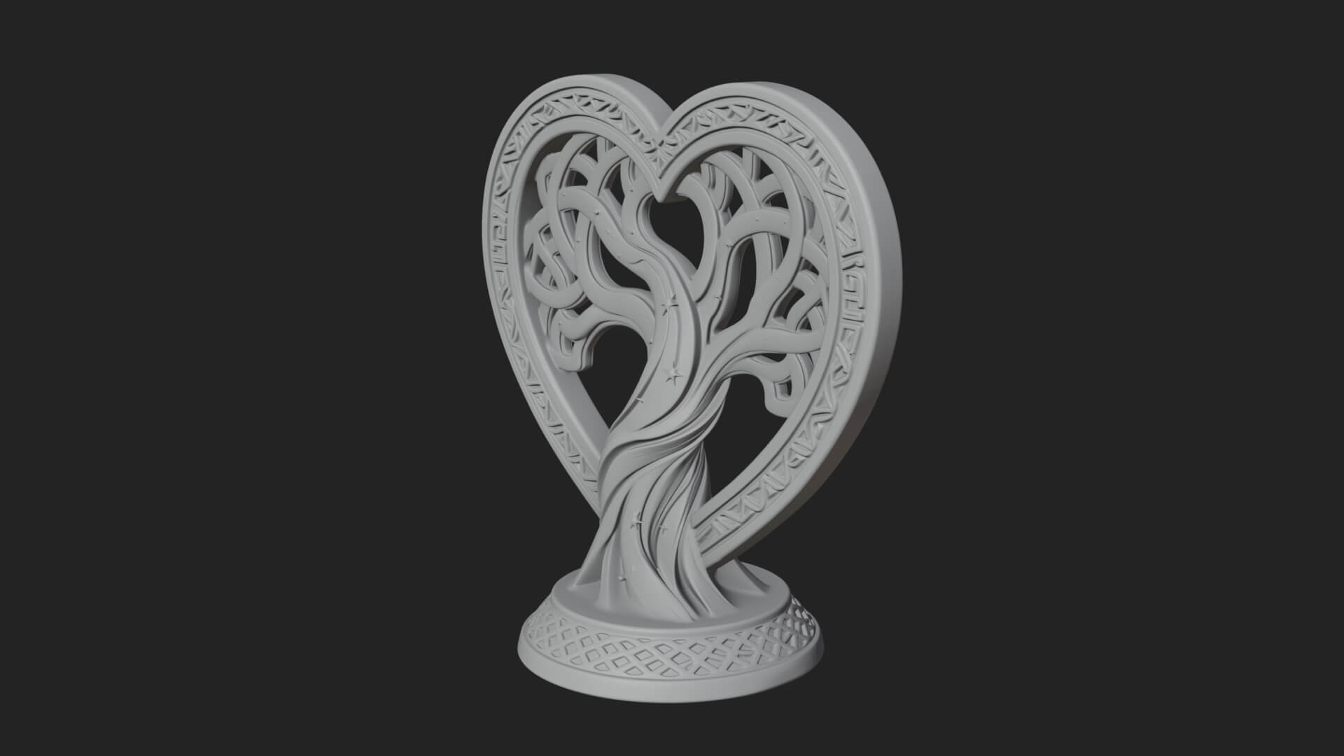 Ornate Framed Heart Plaque Design 286 3D Print Model 3D Model