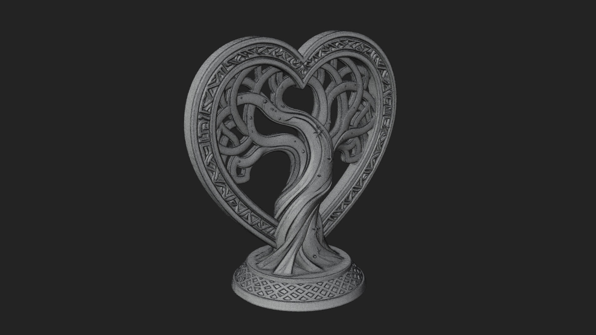 Ornate Framed Heart Plaque Design 286 3D Print Model 3D Model
