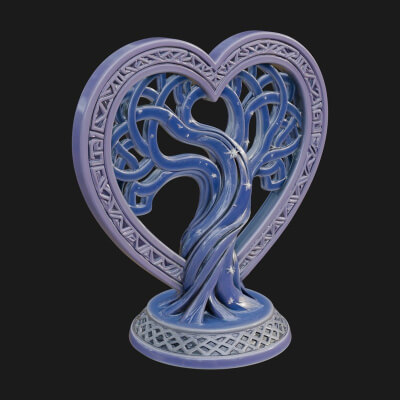 Ornate Framed Heart Plaque Design 286 3D Print Model