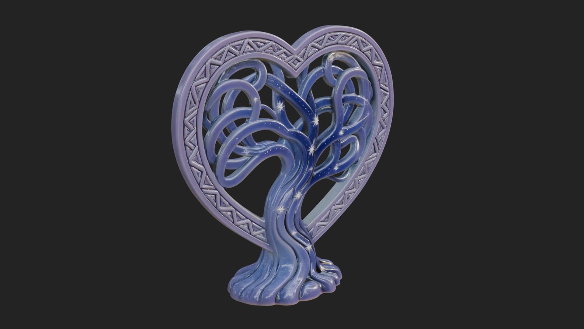 Ornate Framed Heart Plaque Design 287 3D Print Model 3D Model
