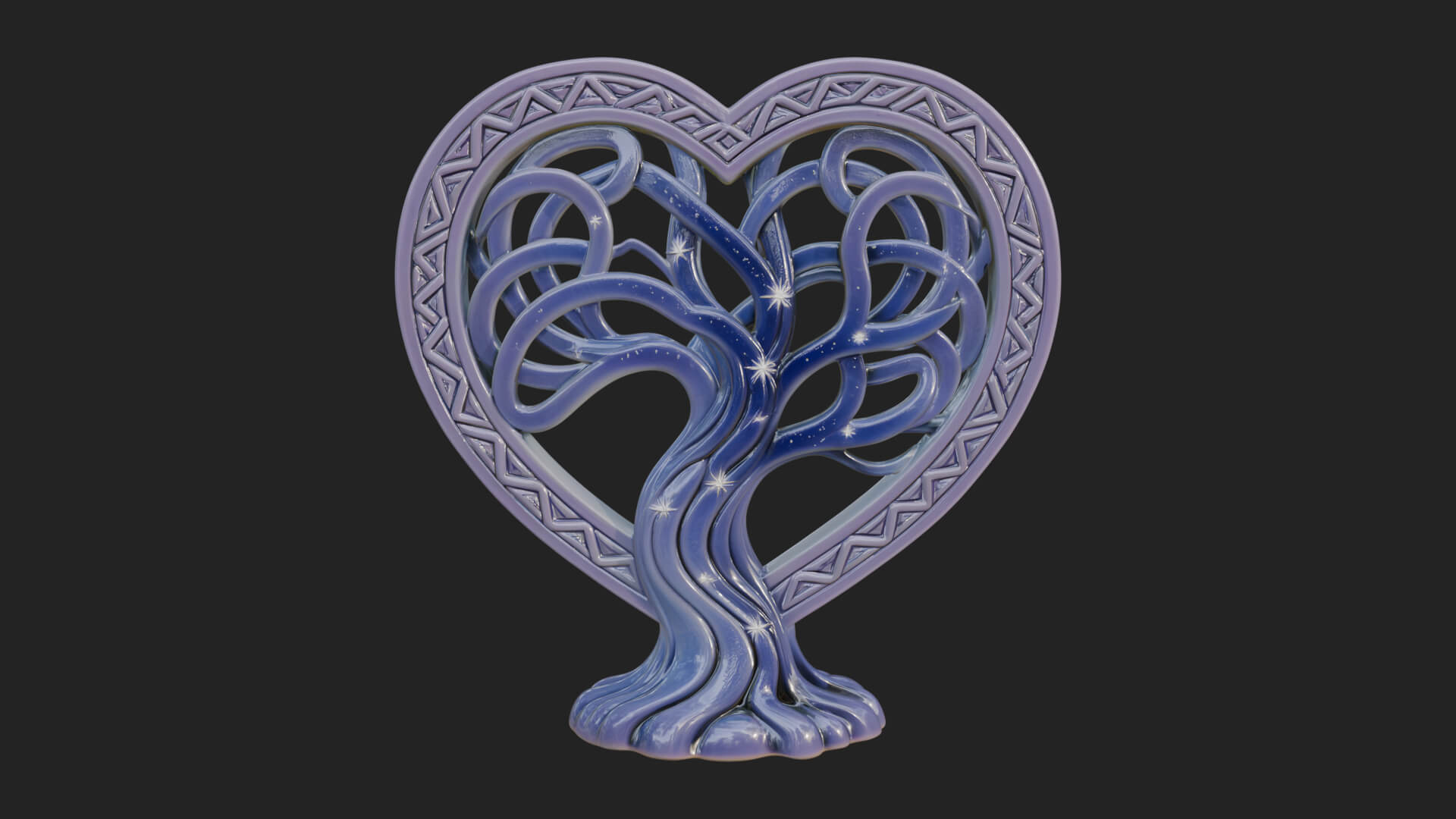 Ornate Framed Heart Plaque Design 287 3D Print Model 3D Model