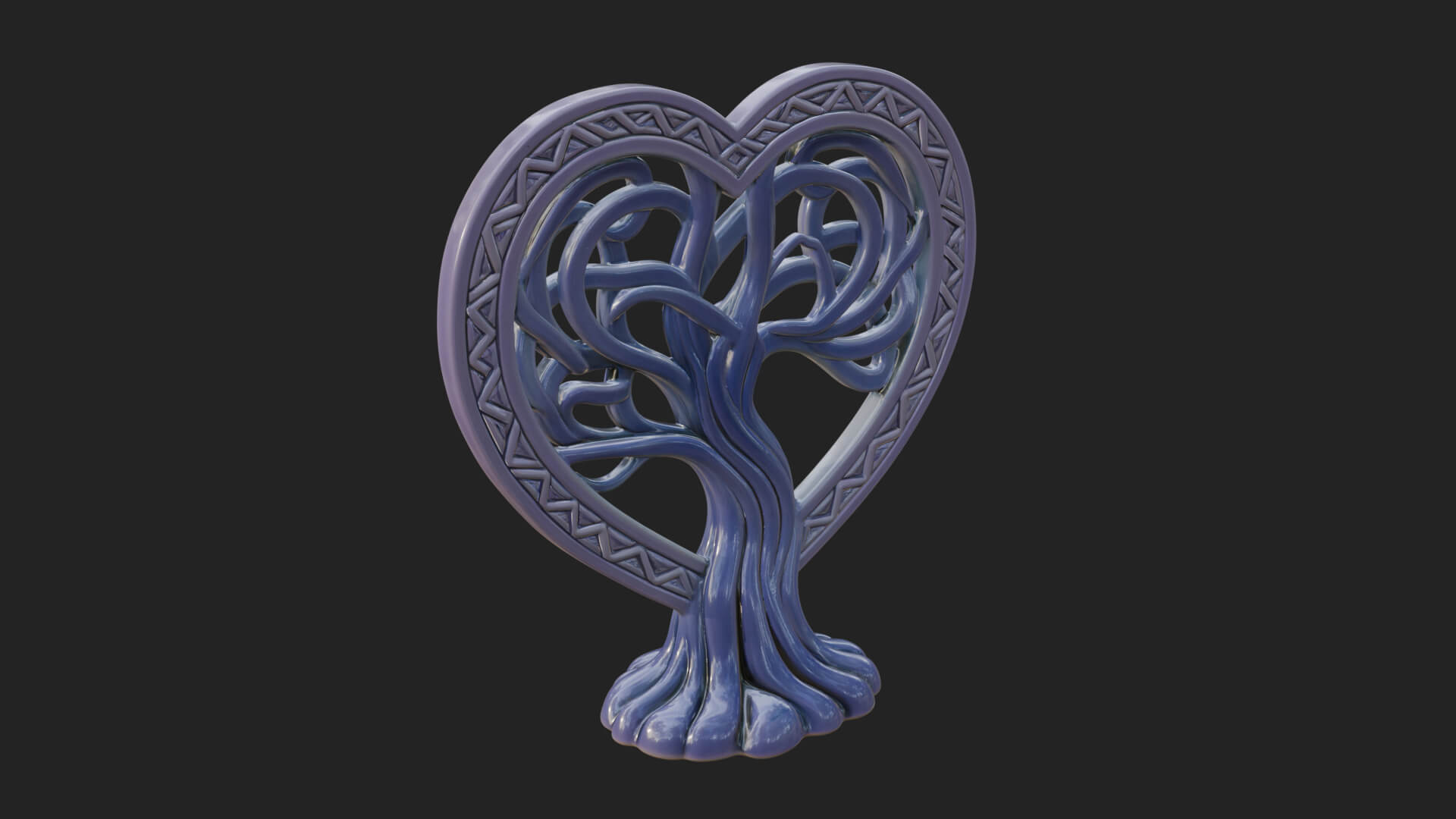 Ornate Framed Heart Plaque Design 287 3D Print Model 3D Model