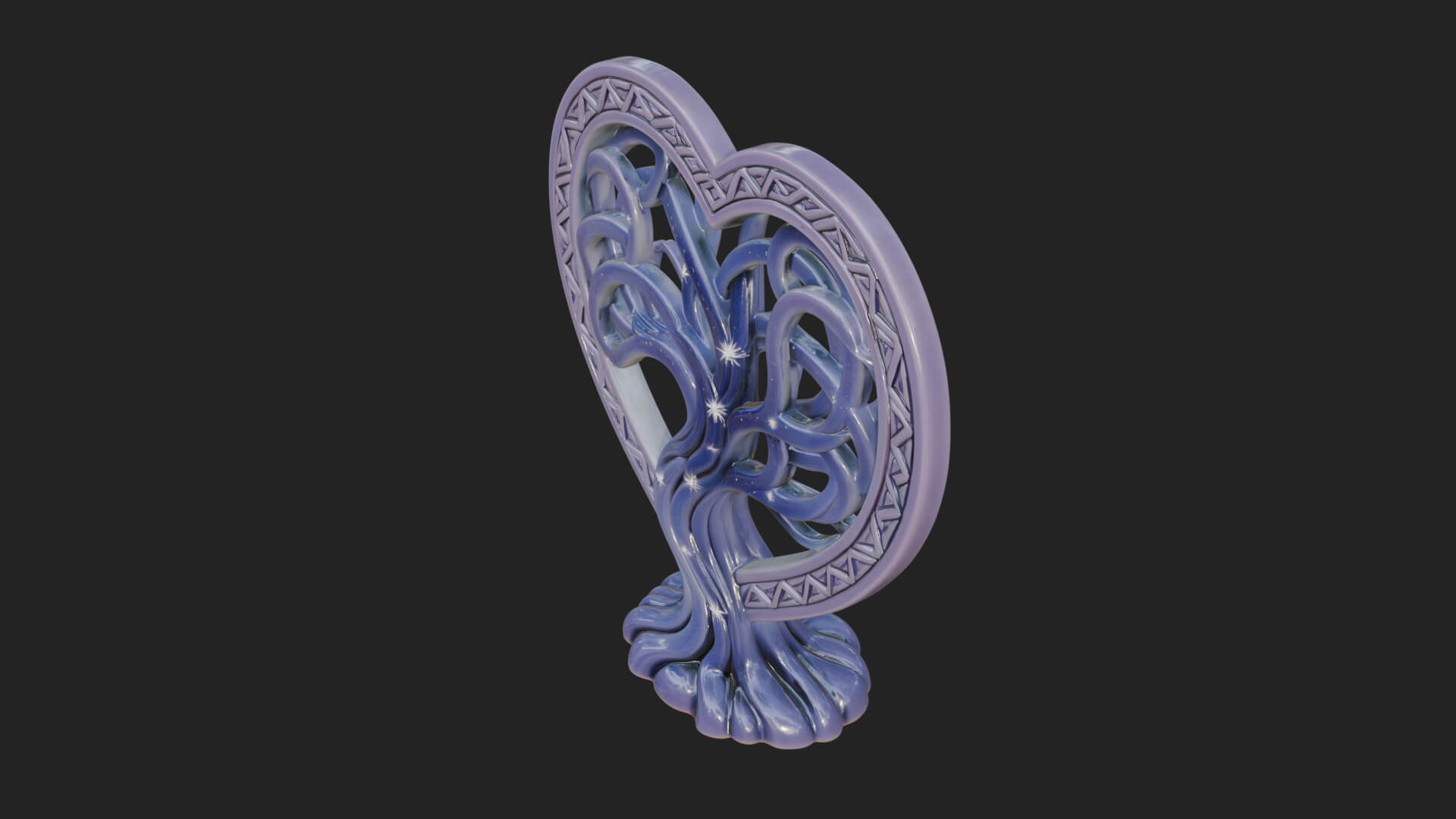 Ornate Framed Heart Plaque Design 287 3D Print Model 3D Model