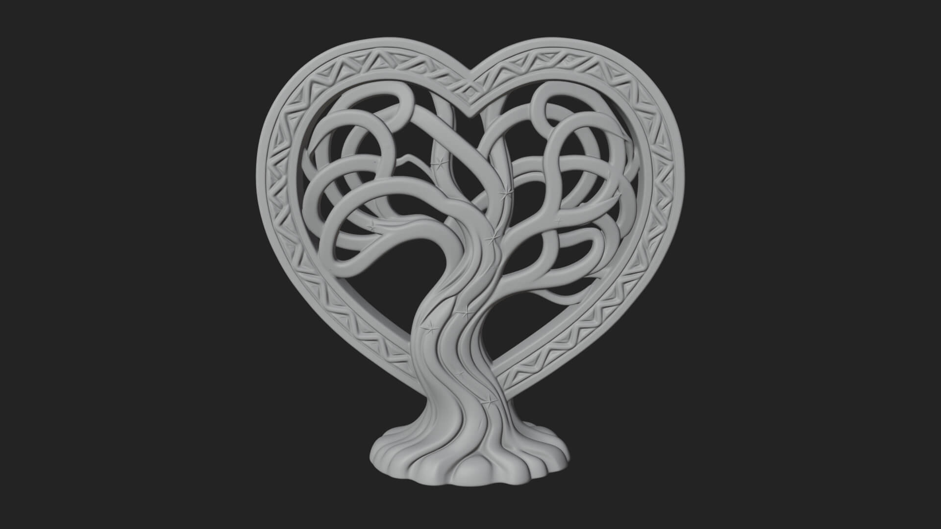 Ornate Framed Heart Plaque Design 287 3D Print Model 3D Model