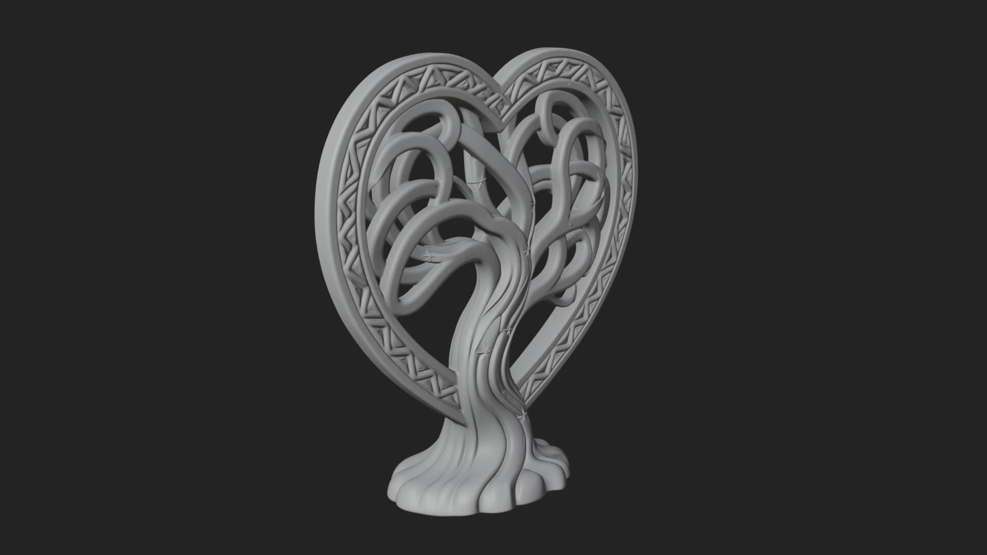 Ornate Framed Heart Plaque Design 287 3D Print Model 3D Model