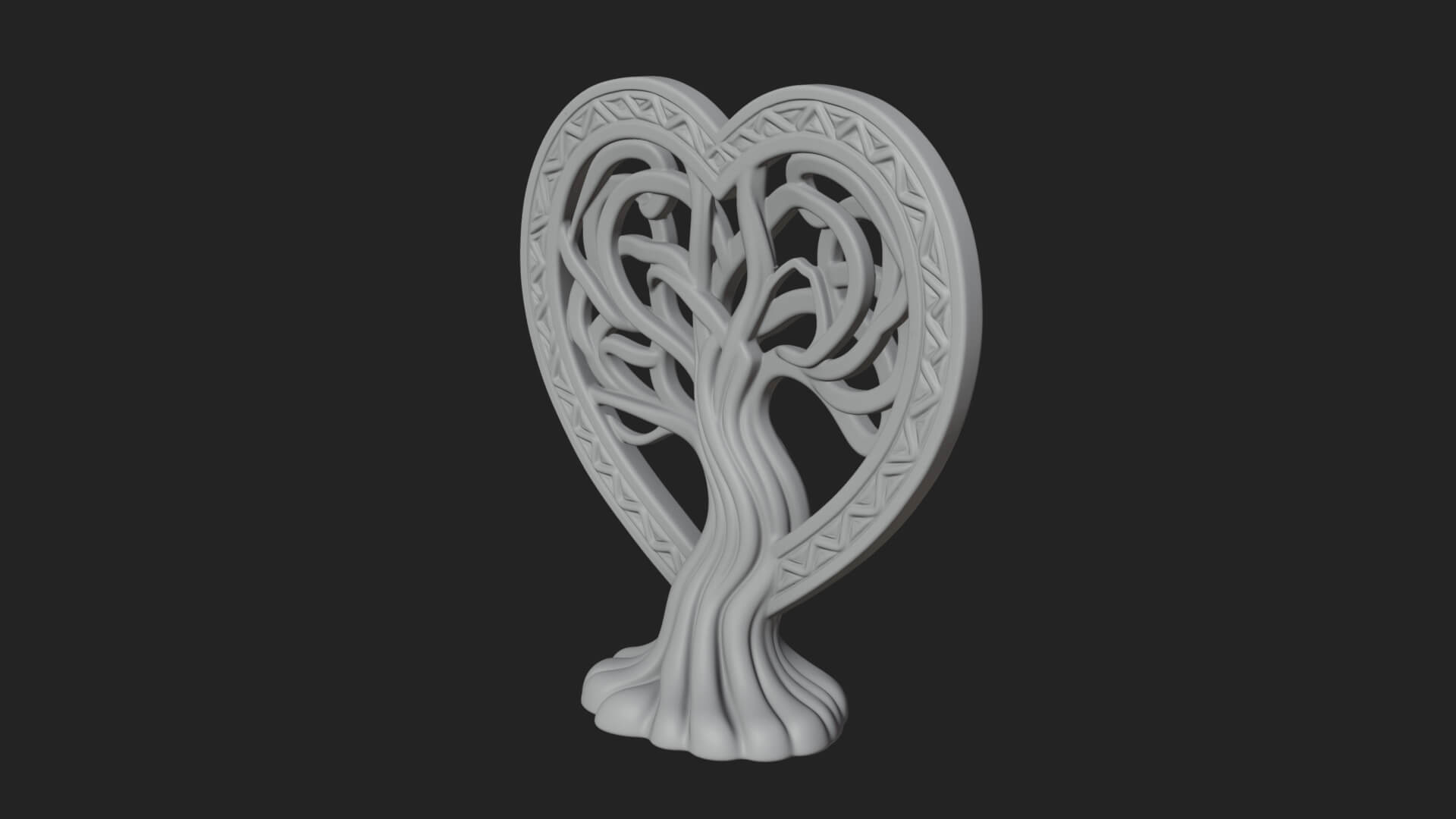 Ornate Framed Heart Plaque Design 287 3D Print Model 3D Model
